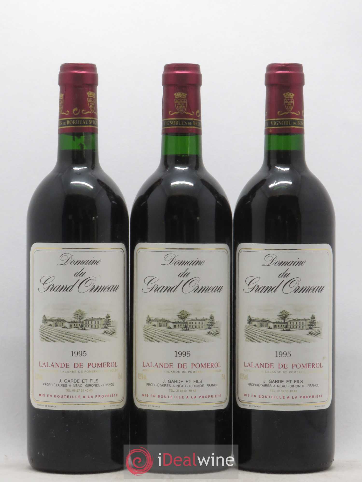 Lalande-de-Pomerol Domaine du Grand Ormeau 1995 - Posten von 3 Flaschen - 0