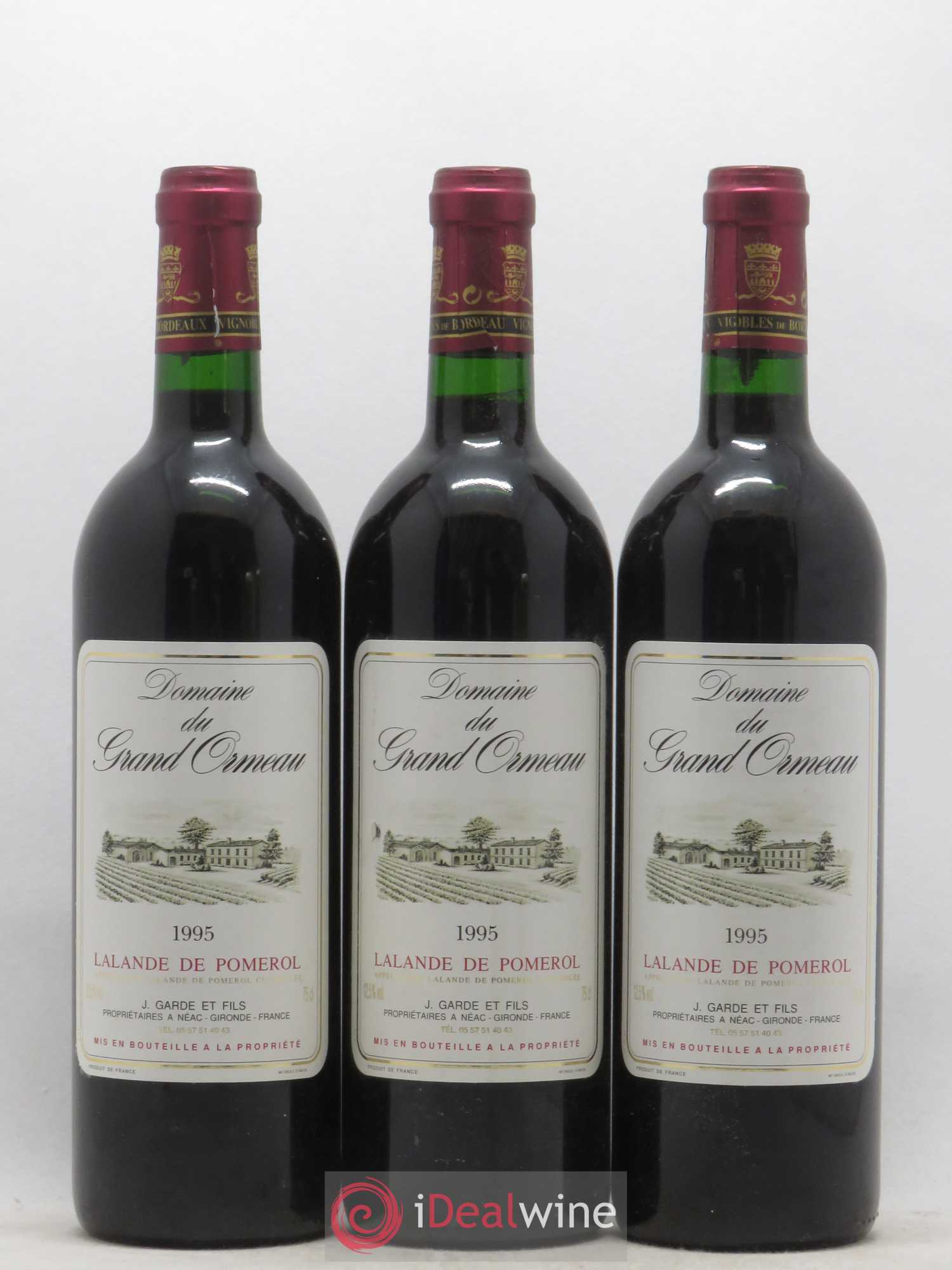 Lalande-de-Pomerol Domaine du Grand Ormeau 1995 - Posten von 3 Flaschen - 0