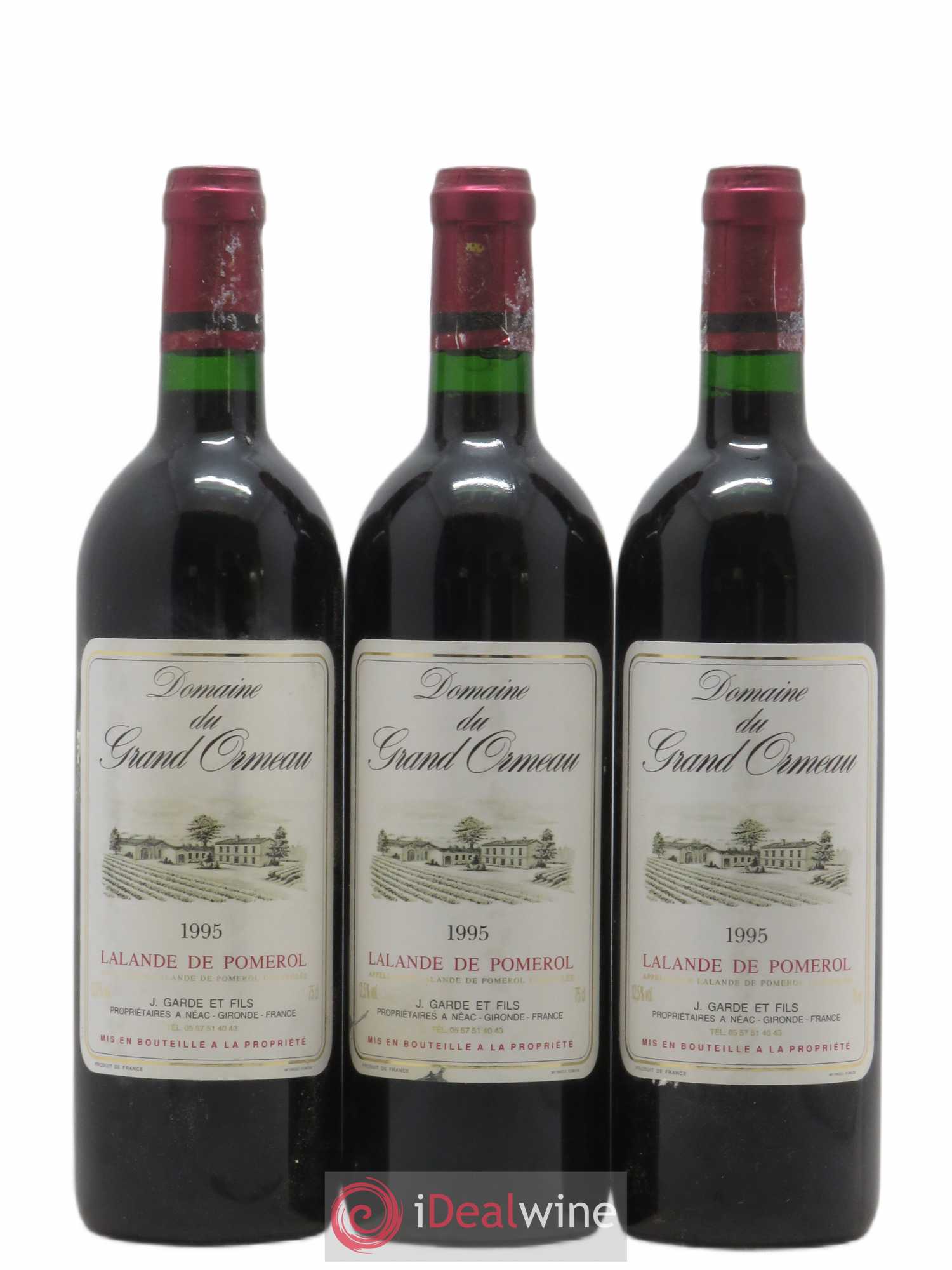 Lalande-de-Pomerol Domaine du Grand Ormeau (sans prix de réserve) 1995 - Posten von 3 Flaschen - 0
