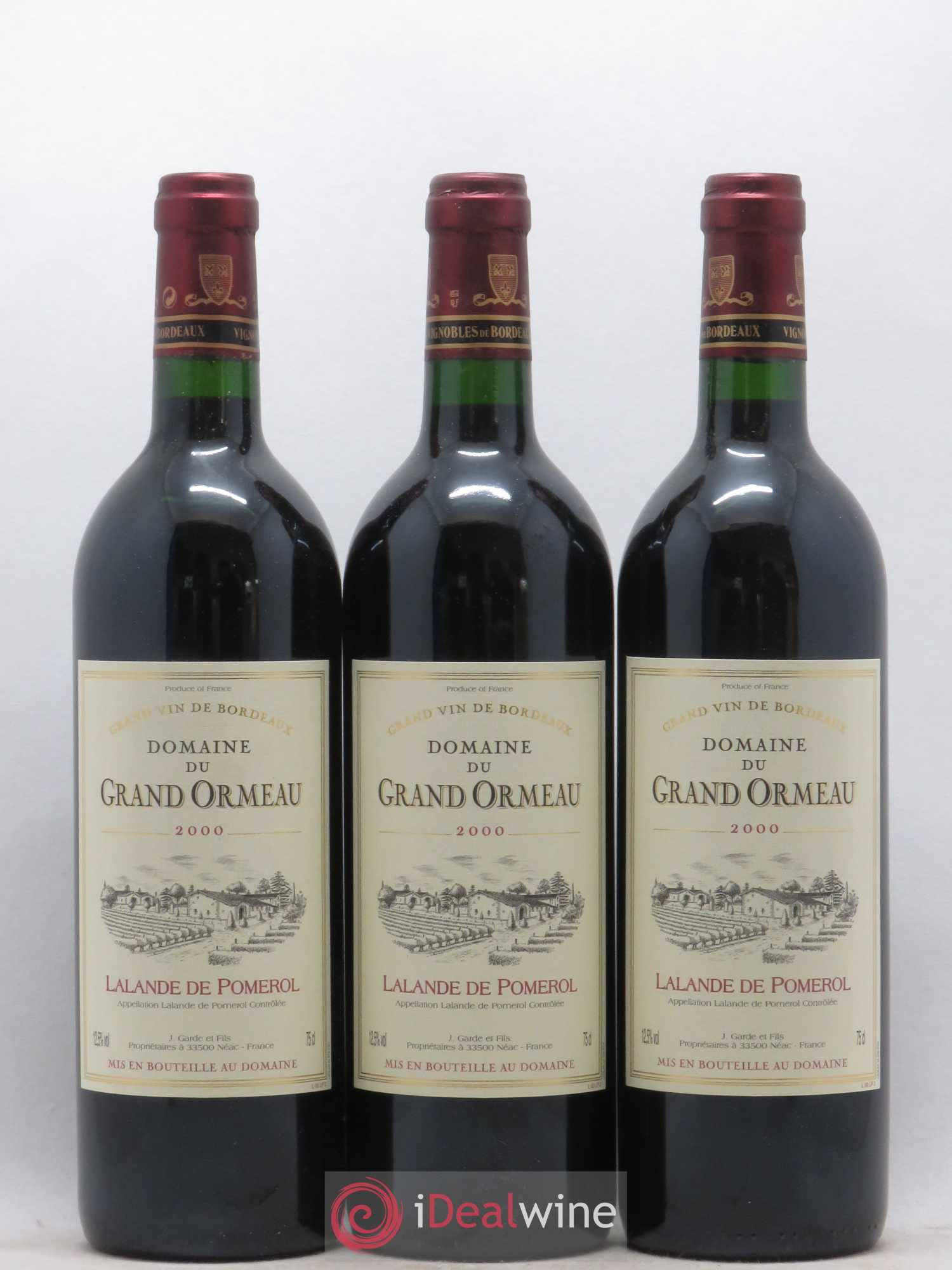 Lalande-de-Pomerol Domaine du Grand Ormeau 2000 - Posten von 3 Flaschen - 0