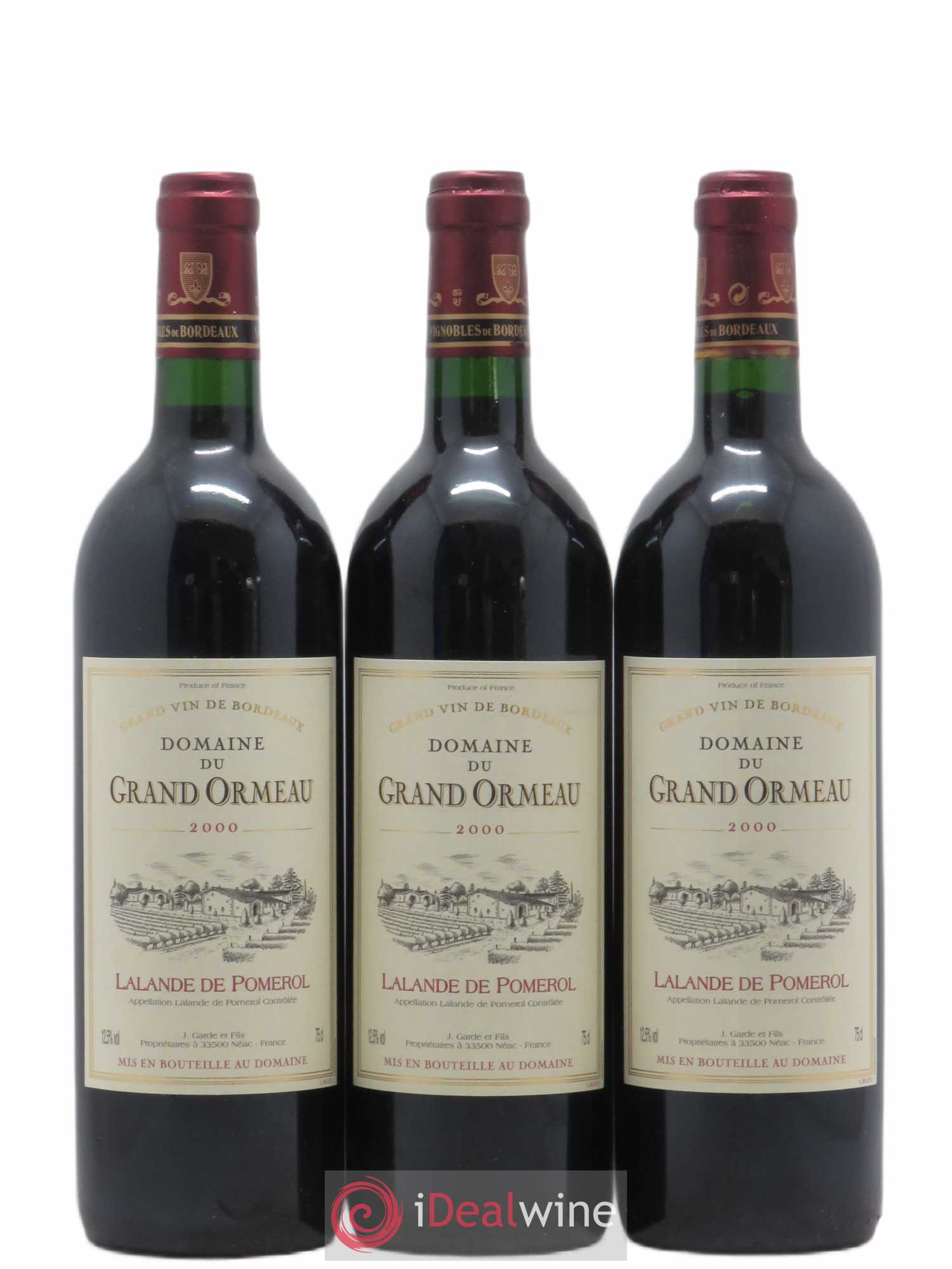 Lalande-de-Pomerol Domaine du Grand Ormeau (sans prix de réserve) 2000 - Posten von 3 Flaschen - 0