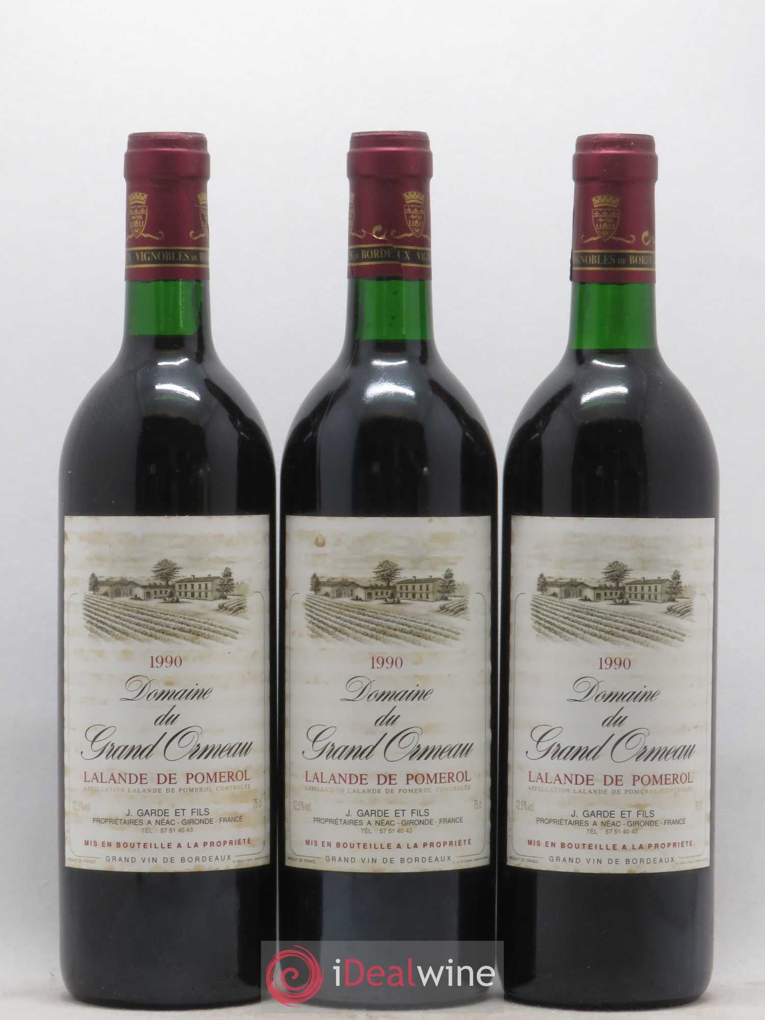 Lalande-de-Pomerol Domaine du Grand Ormeau 1990 - Posten von 3 Flaschen - 0