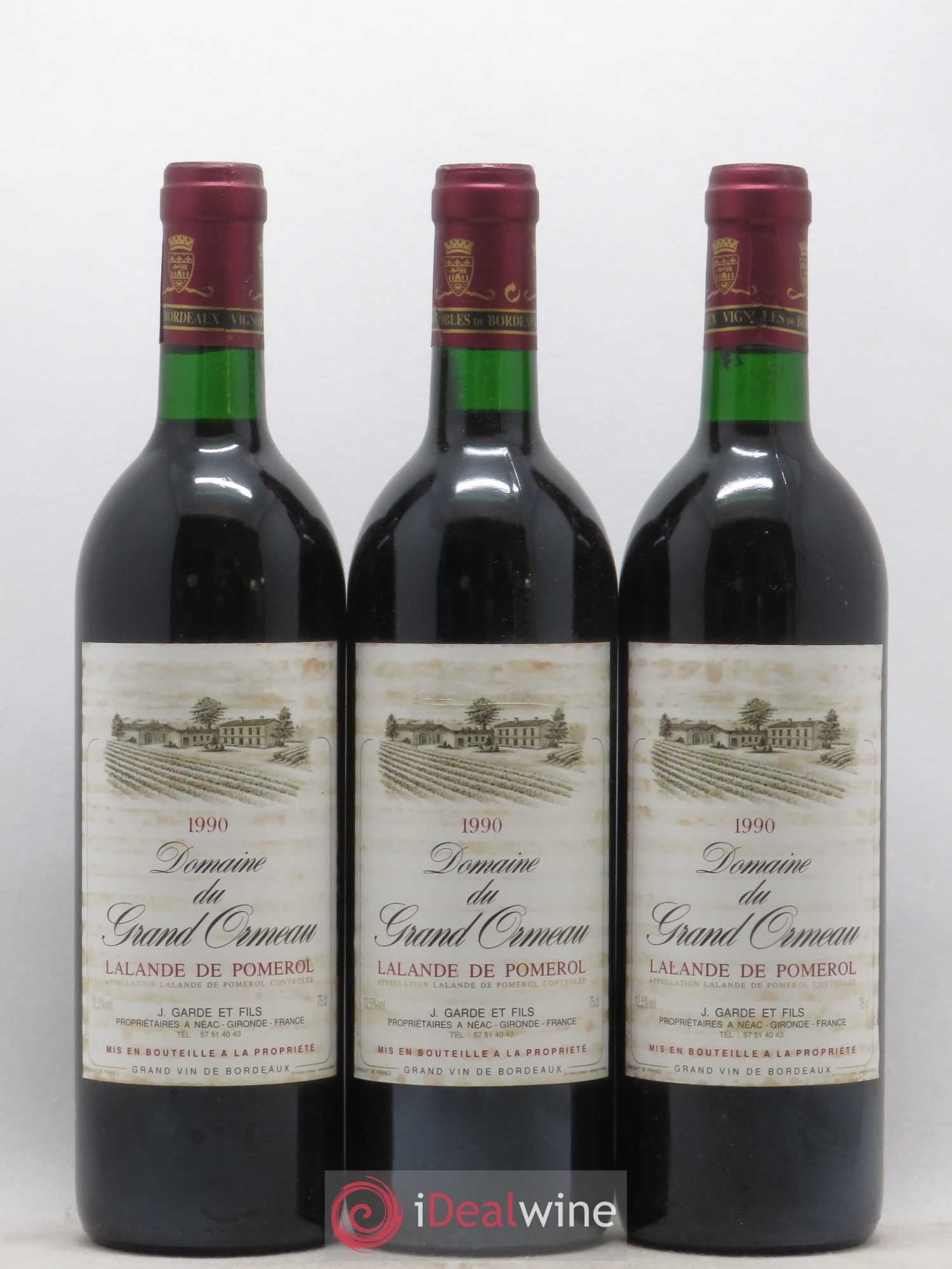 Lalande-de-Pomerol Domaine du Grand Ormeau 1990 - Posten von 3 Flaschen - 0