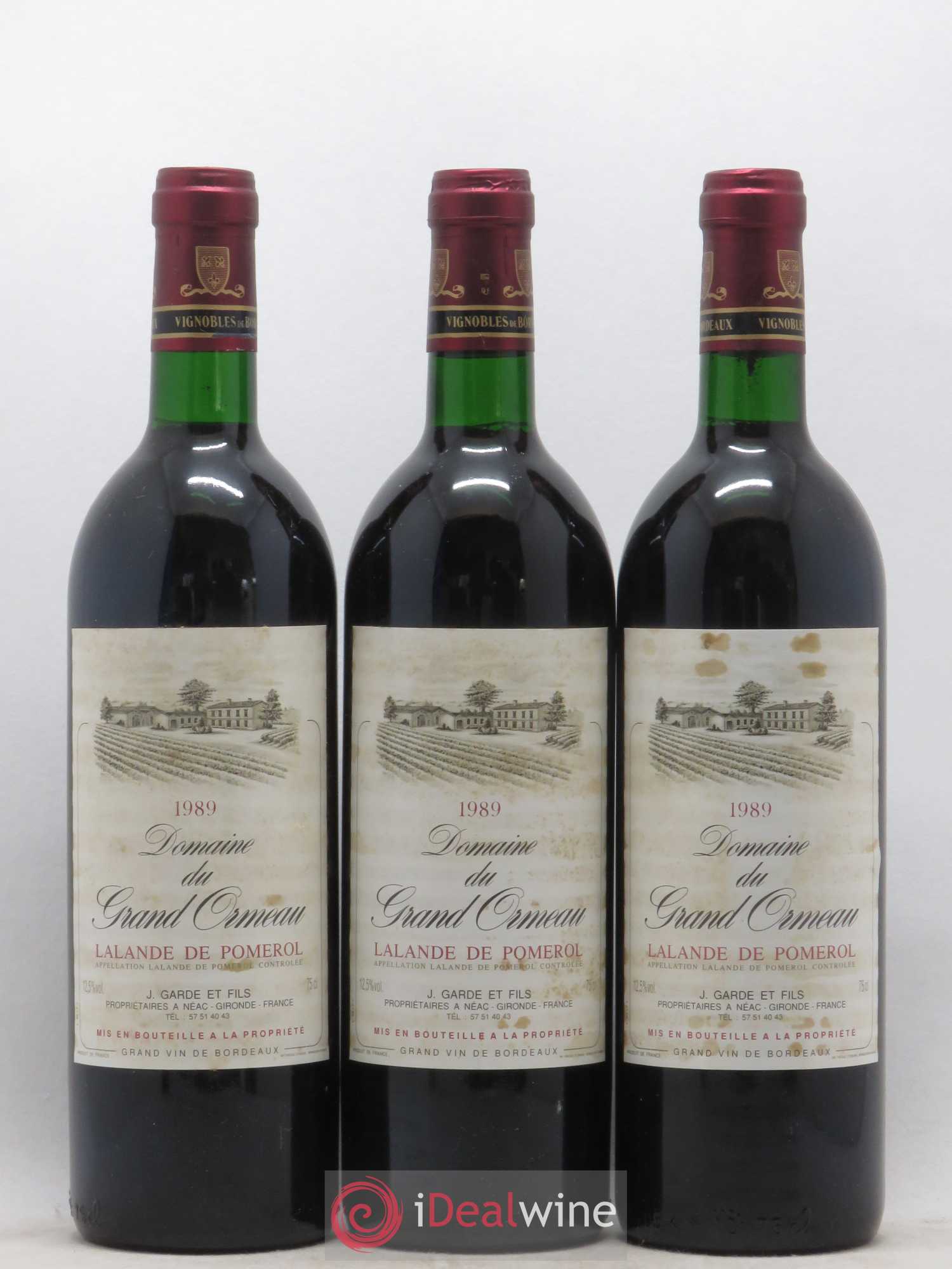 Lalande-de-Pomerol Domaine du Grand Ormeau 1989 - Posten von 3 Flaschen - 0