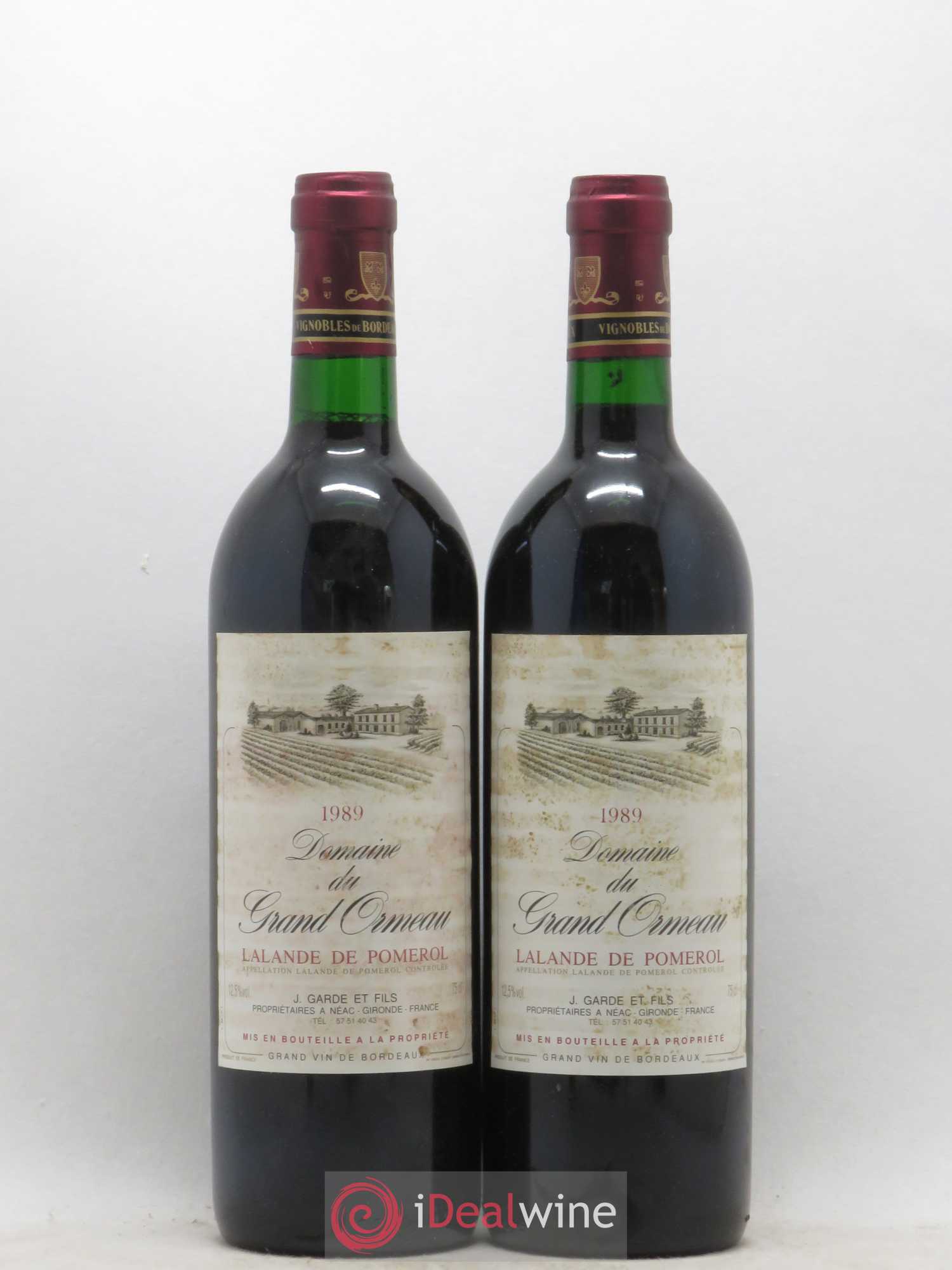 Lalande-de-Pomerol Domaine du Grand Ormeau 1989 - Posten von 2 Flaschen - 0
