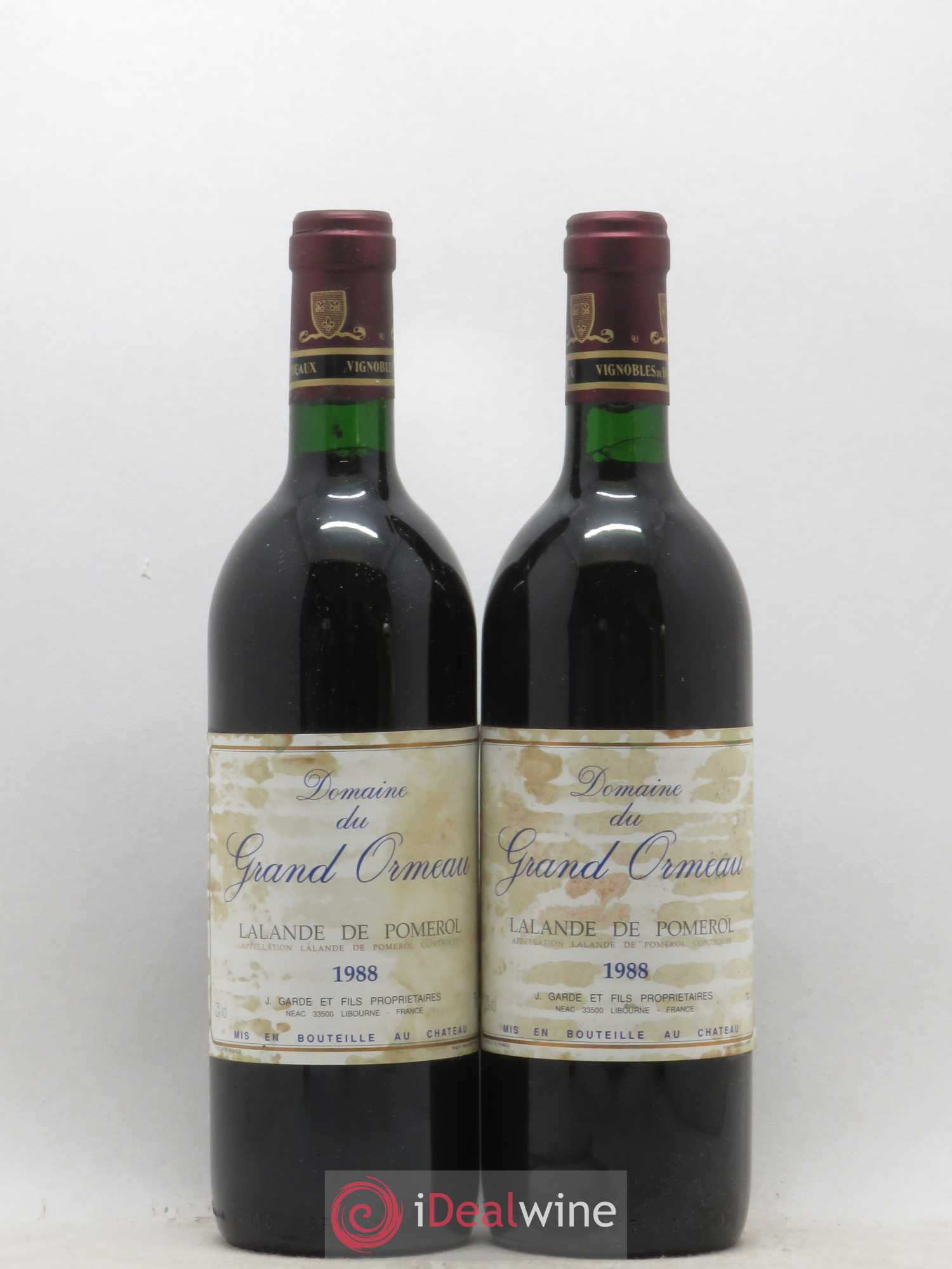 Lalande-de-Pomerol Domaine du Grand Ormeau 1988 - Posten von 2 Flaschen - 0