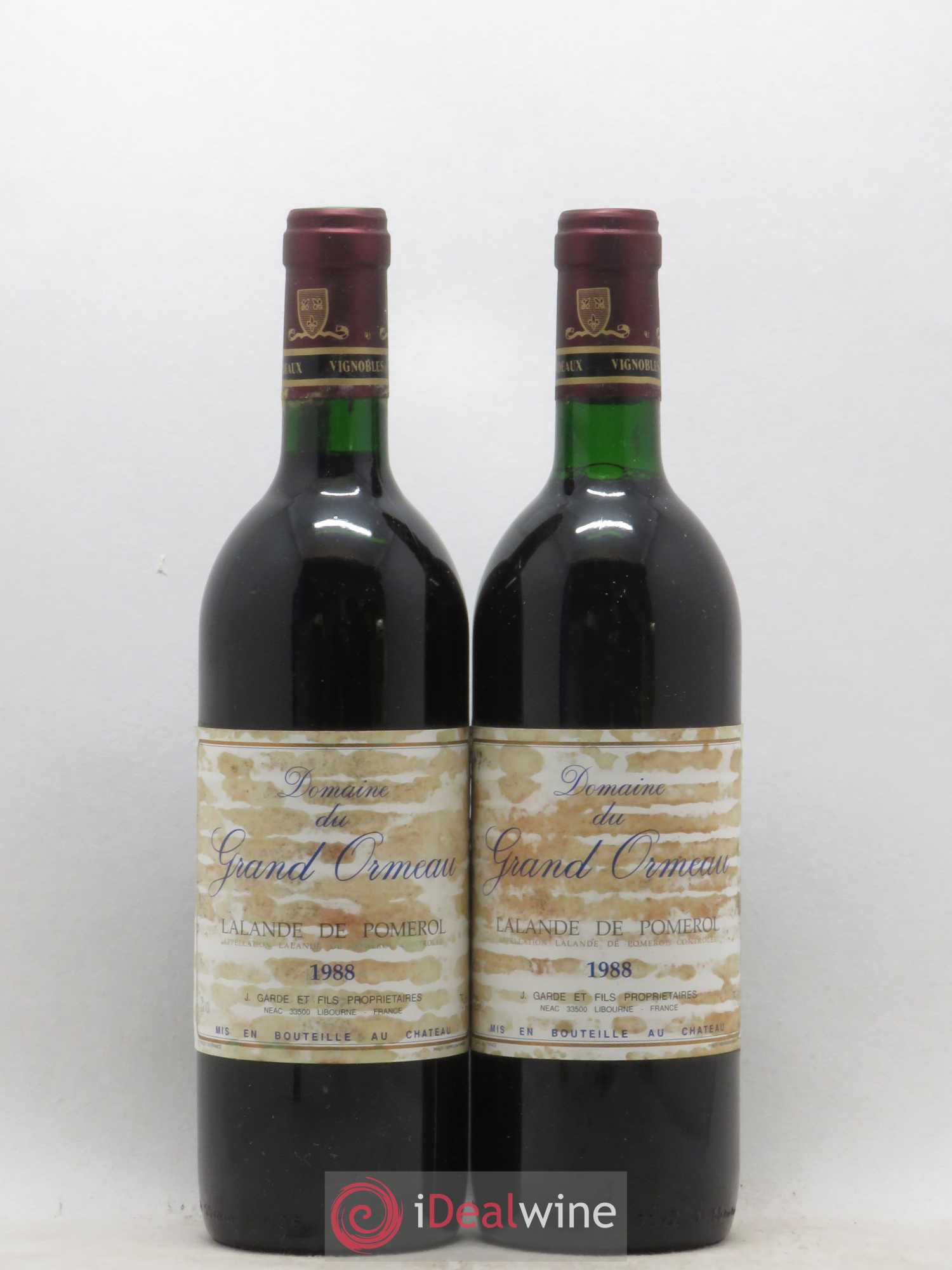 Lalande-de-Pomerol Domaine du Grand Ormeau 1988 - Posten von 2 Flaschen - 0