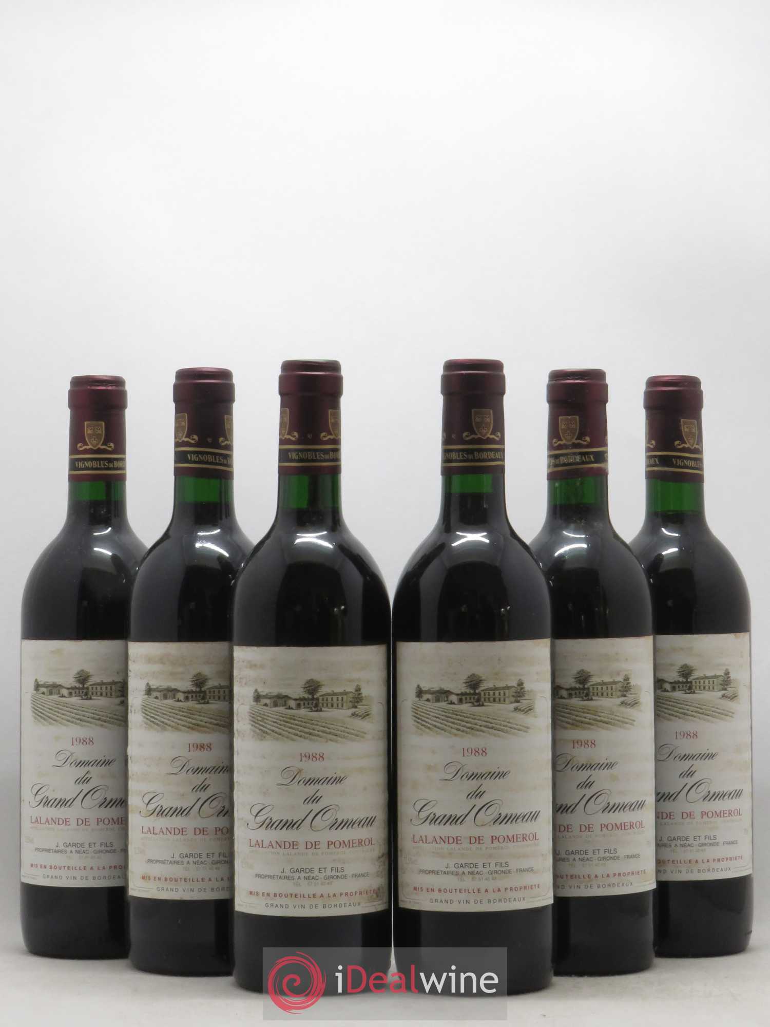 Lalande-de-Pomerol Domaine du Grand Ormeau 1988 - Posten von 6 Flaschen - 0