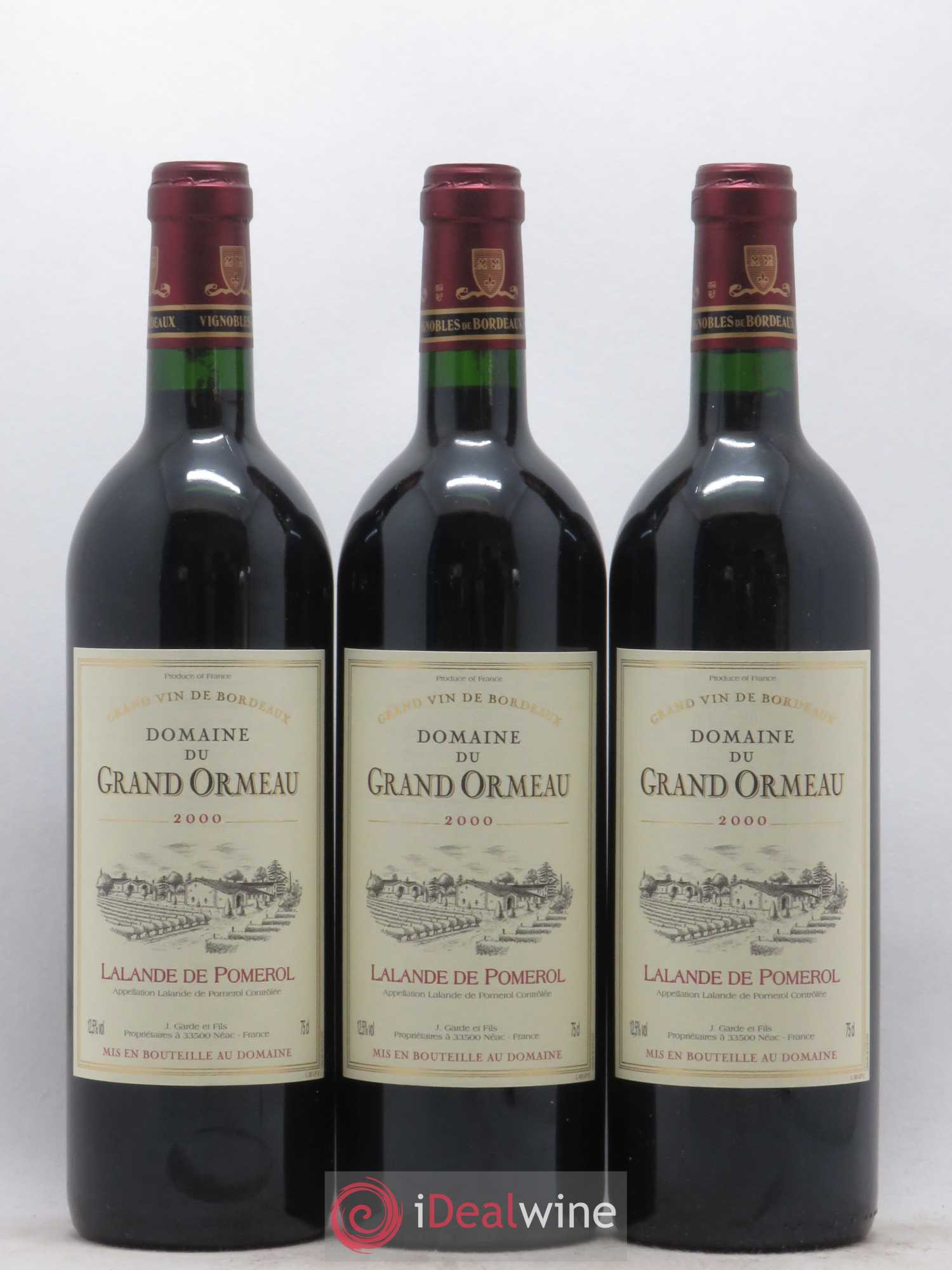 Lalande-de-Pomerol Domaine du Grand Ormeau 2000 - Posten von 3 Flaschen - 0