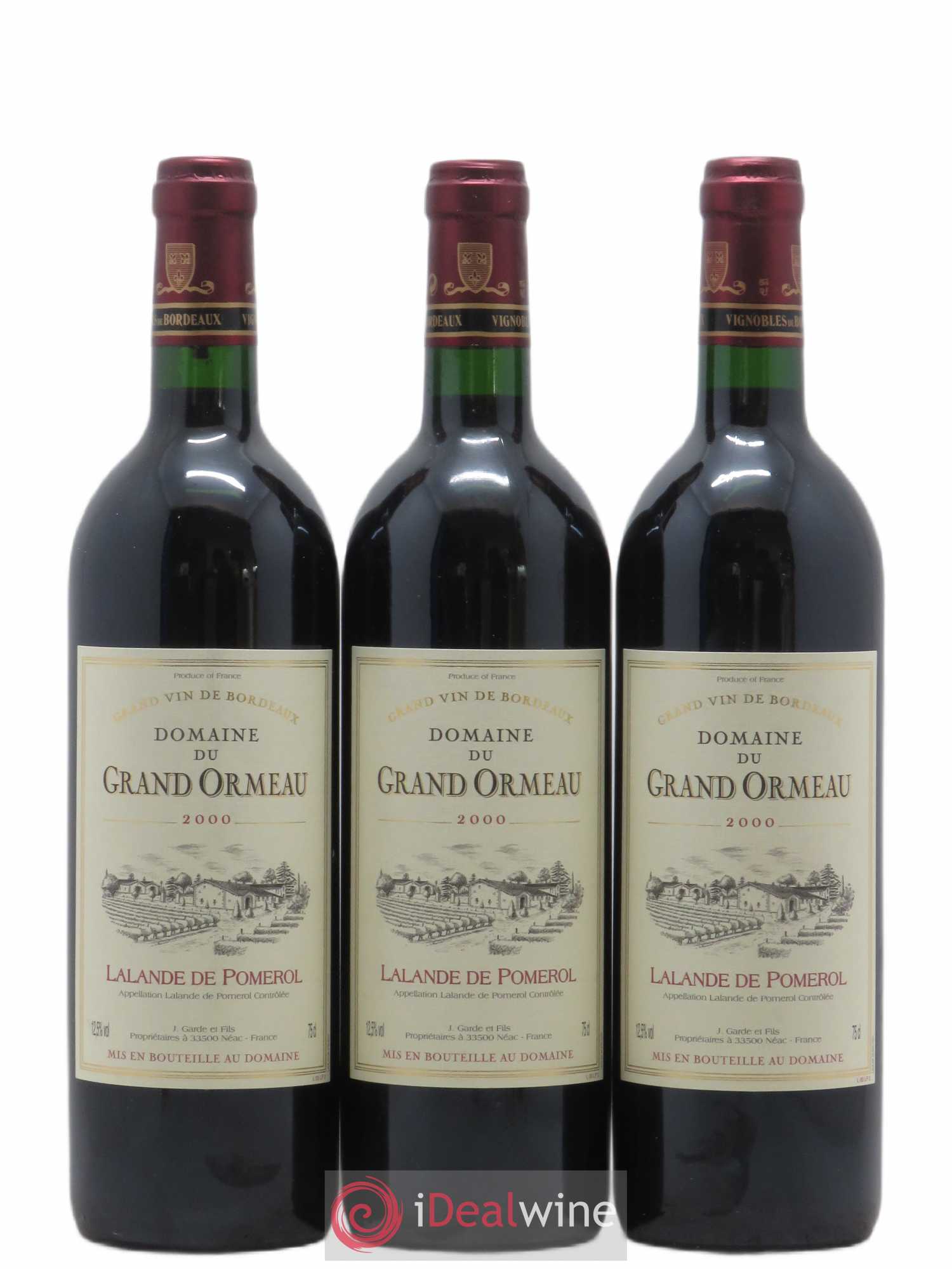Lalande-de-Pomerol Domaine du Grand Ormeau (sans prix de réserve) 2000 - Posten von 3 Flaschen - 0