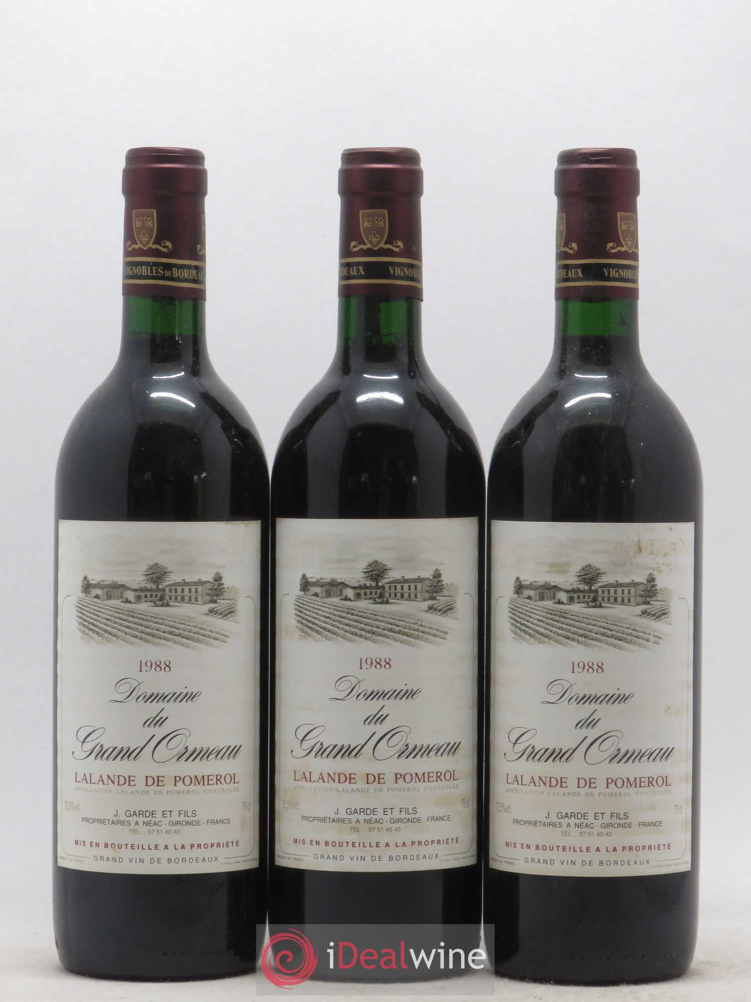 Lalande-de-Pomerol Domaine du Grand Ormeau (sans prix de réserve) 1988 - Posten von 12 Flaschen - 1