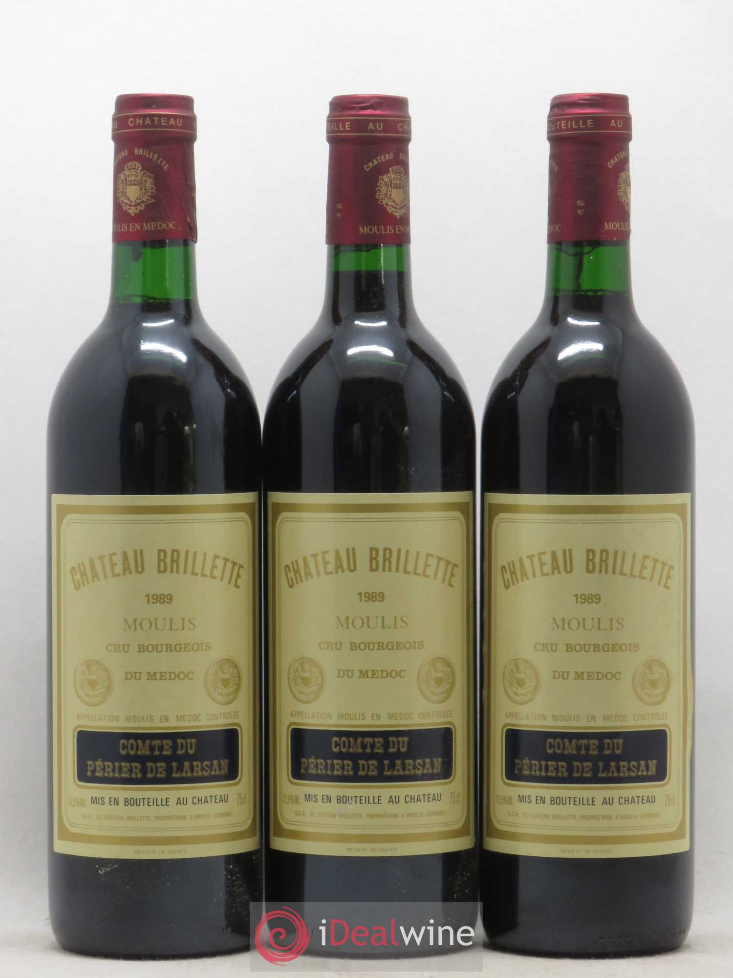 Château Brillette Cru Bourgeois 1989 - Lot de 12 bouteilles - 2