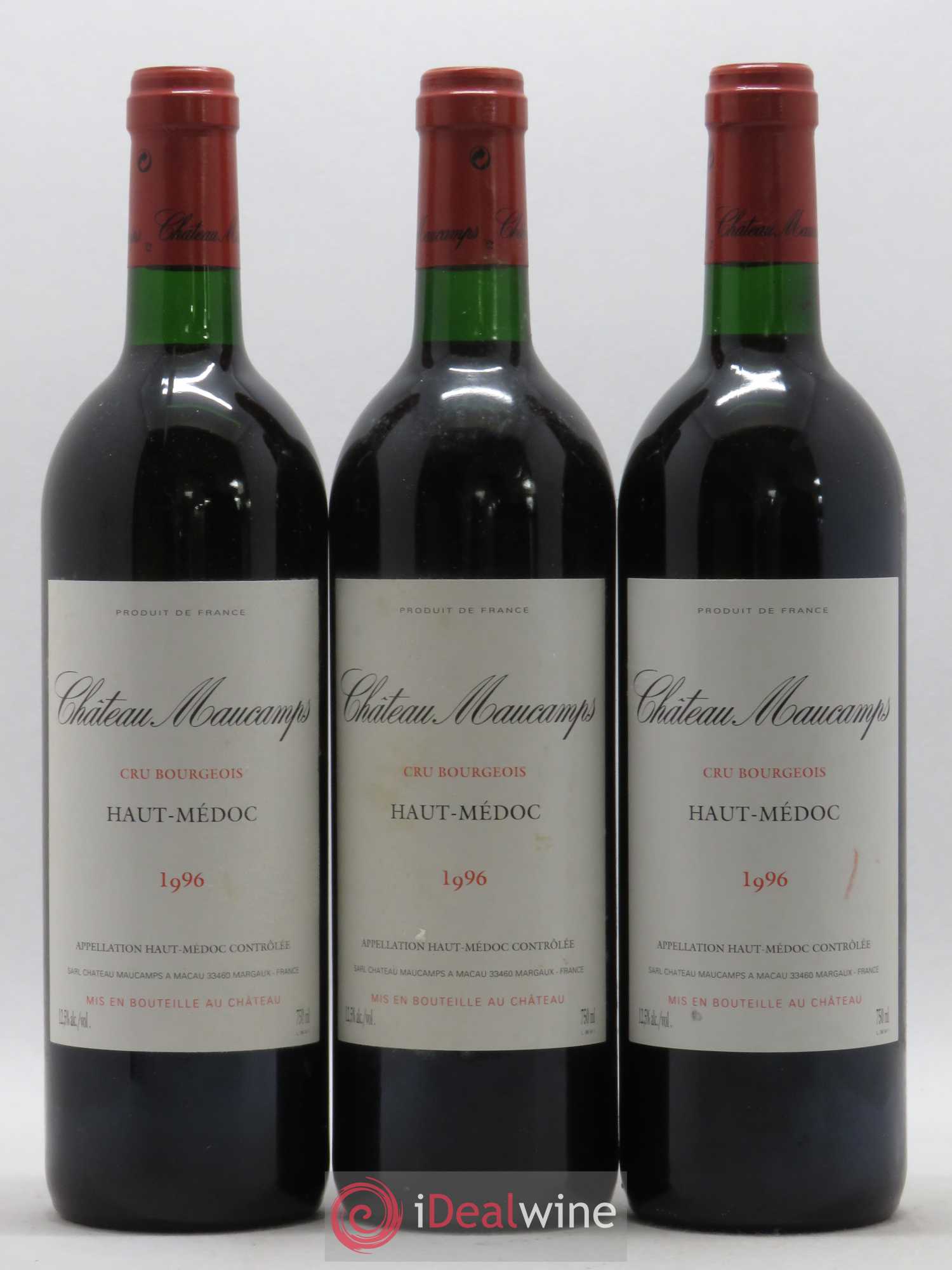 Château Maucamps Cru Bourgeois 1996 - Lot de 3 bouteilles - 0