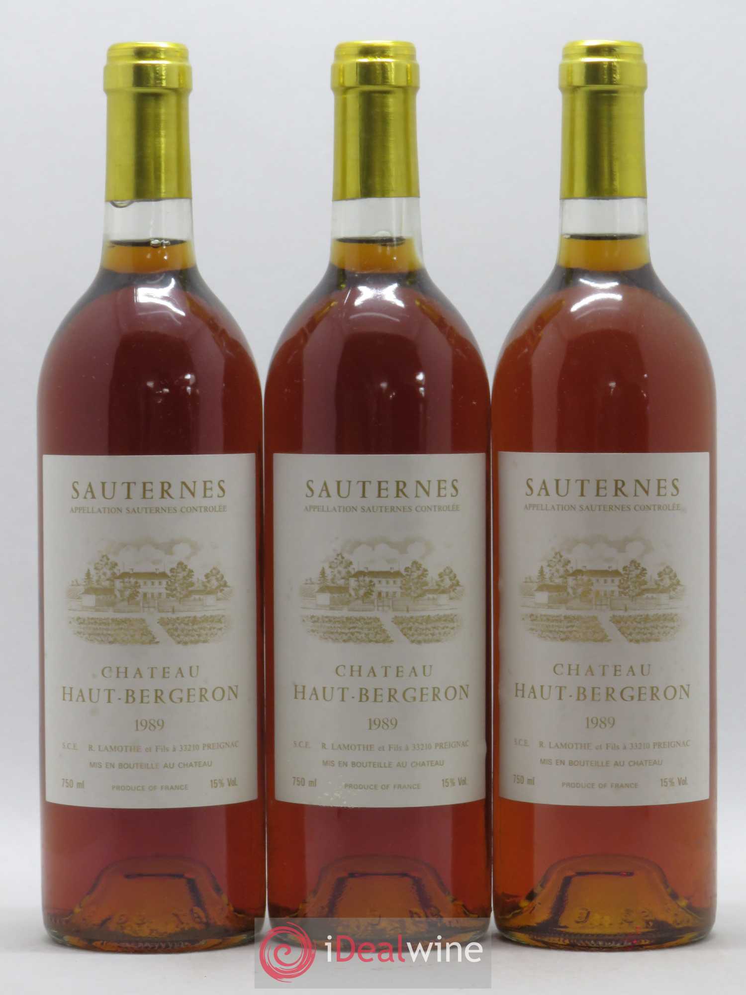 Château Haut-Bergeron 1989 - Lot de 3 bouteilles - 0