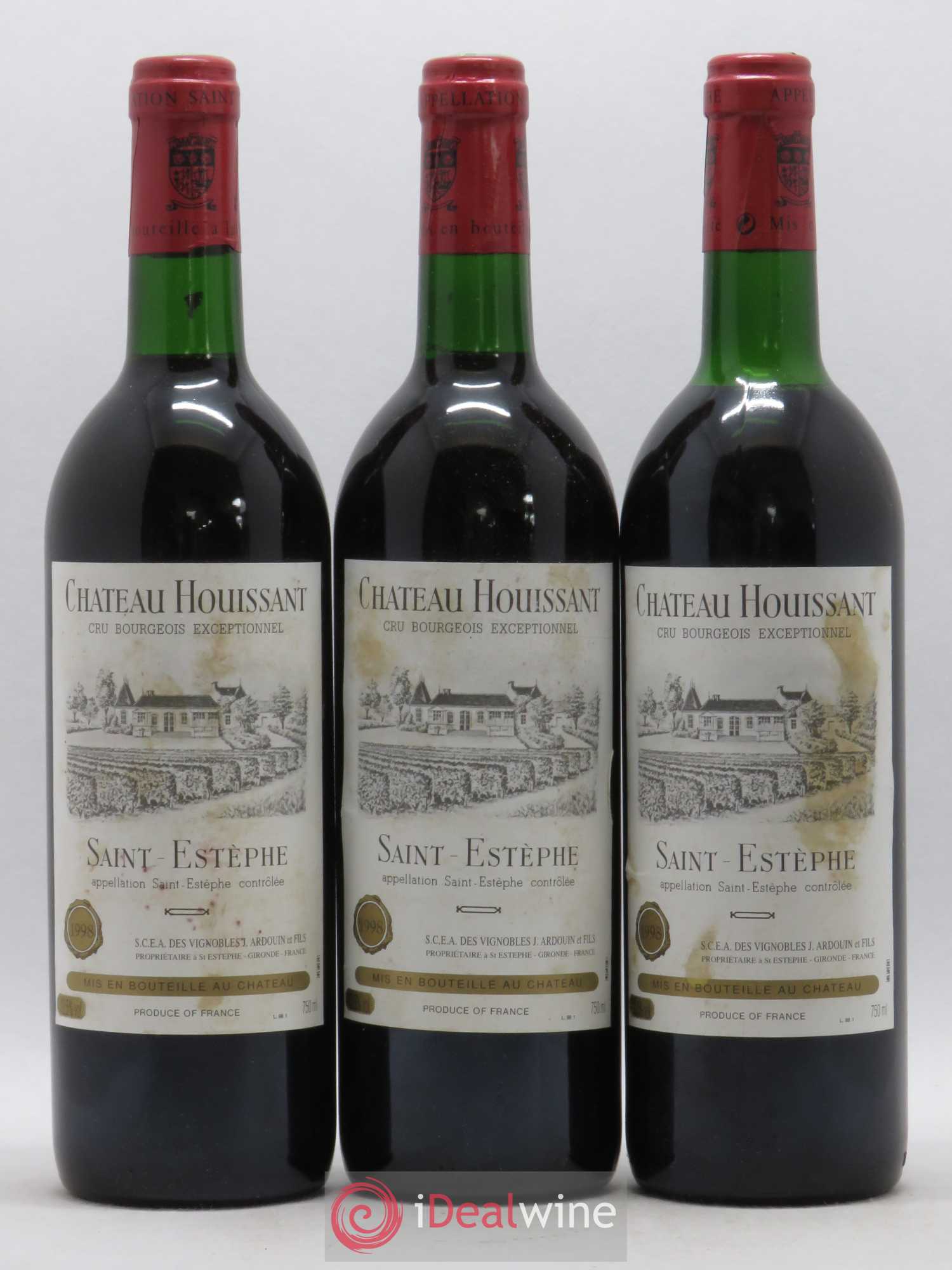 Saint-Estèphe Château Houissant 1998 - Lot de 3 bouteilles - 0