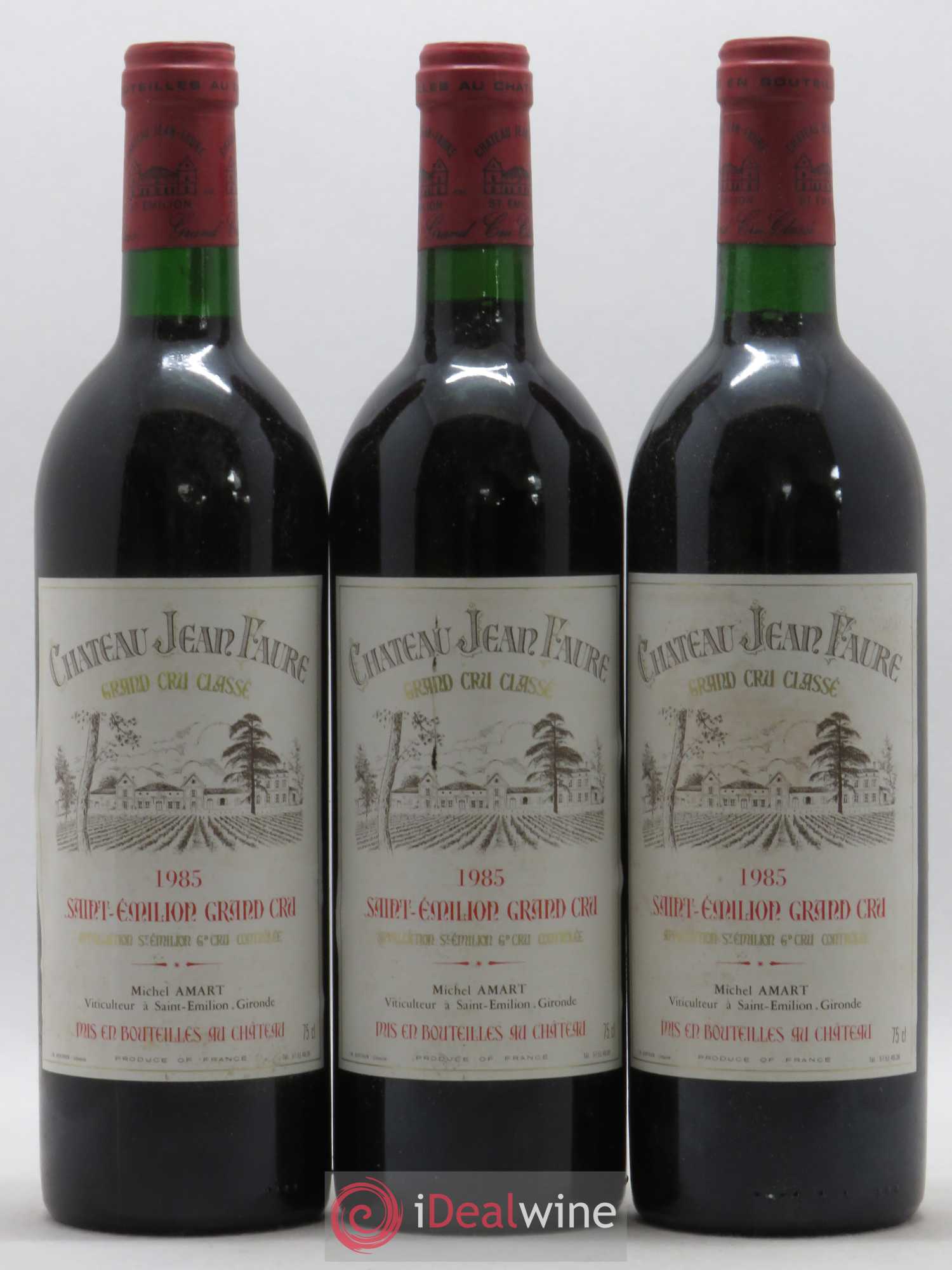 Château Jean Faure Grand Cru Classé 1985 - Lot de 3 bouteilles - 0