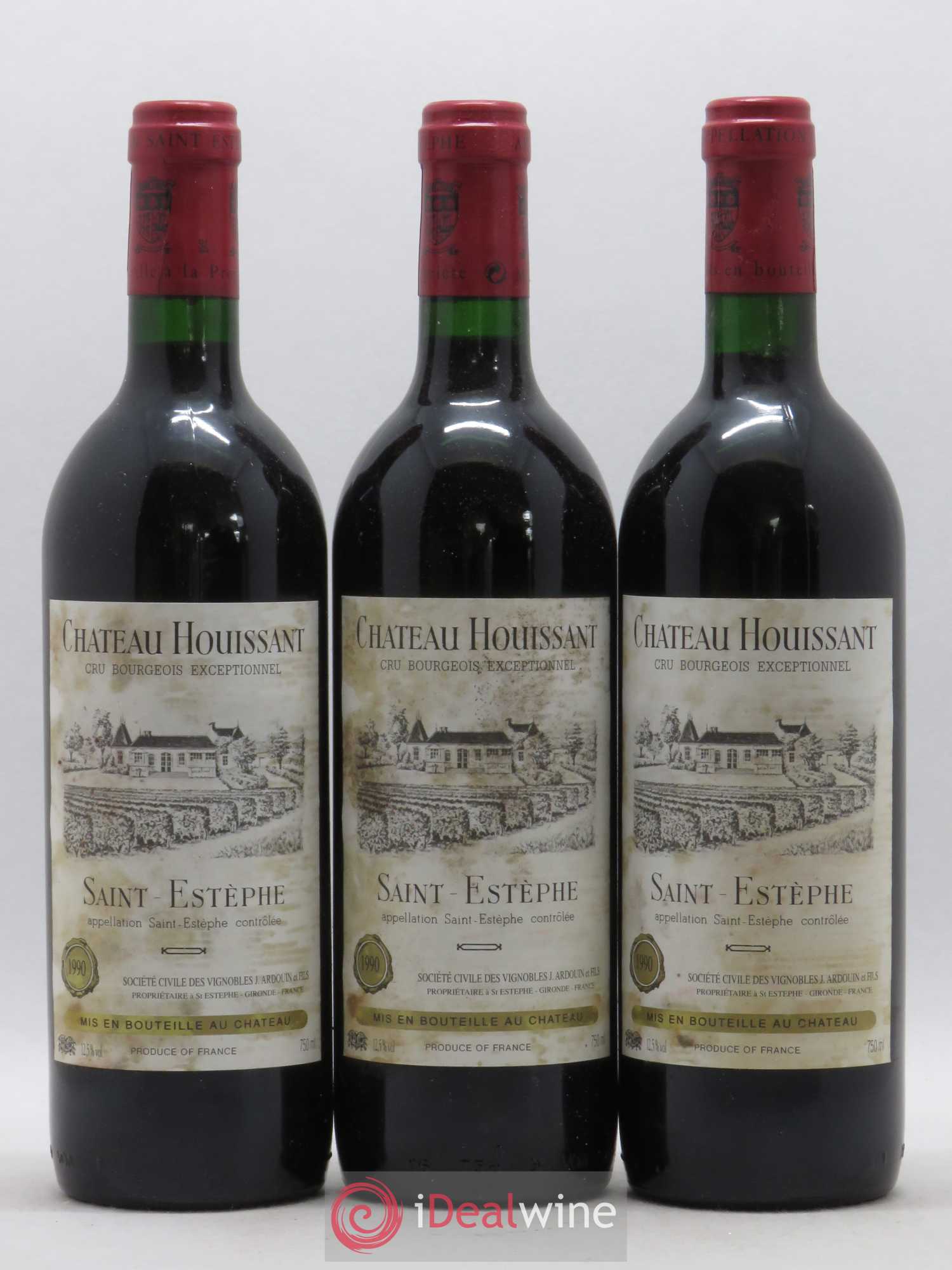 Saint-Estèphe Château Houissant 1990 - Lot de 3 bouteilles - 0