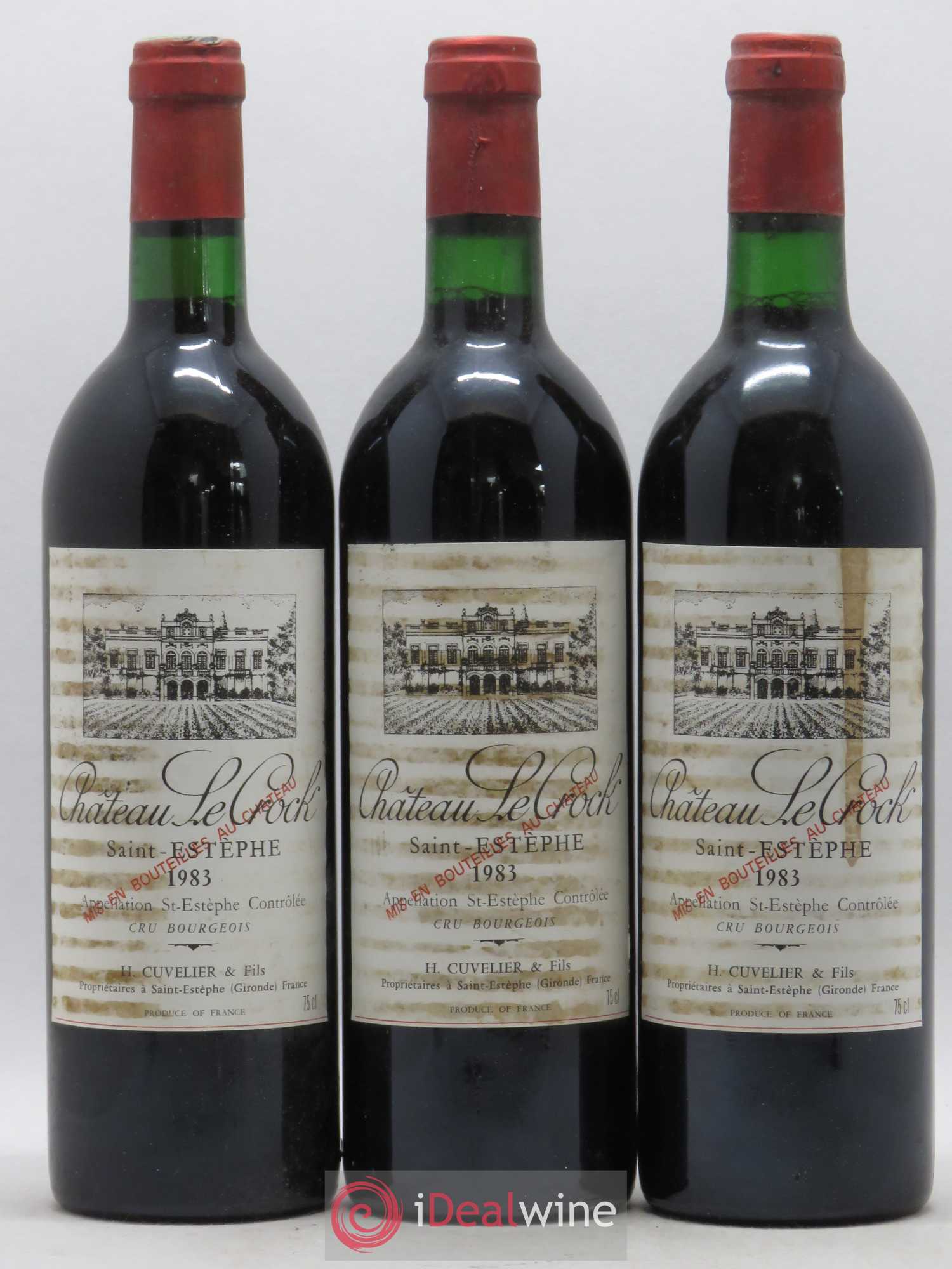 Château le Crock Cru Bourgeois 1983 - Lot de 3 bouteilles - 0