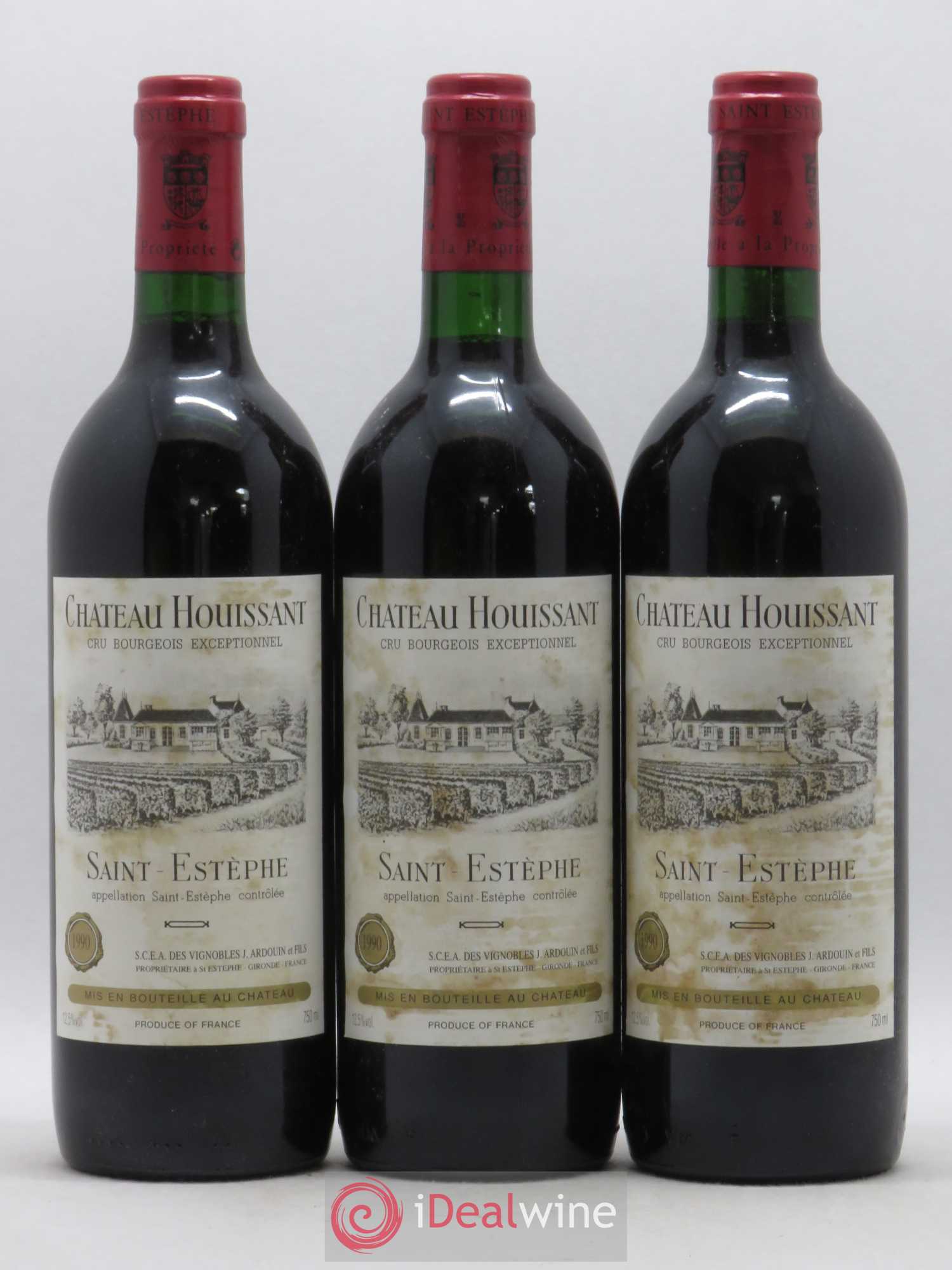 Saint-Estèphe Château Houissant 1990 - Lot de 3 bouteilles - 0