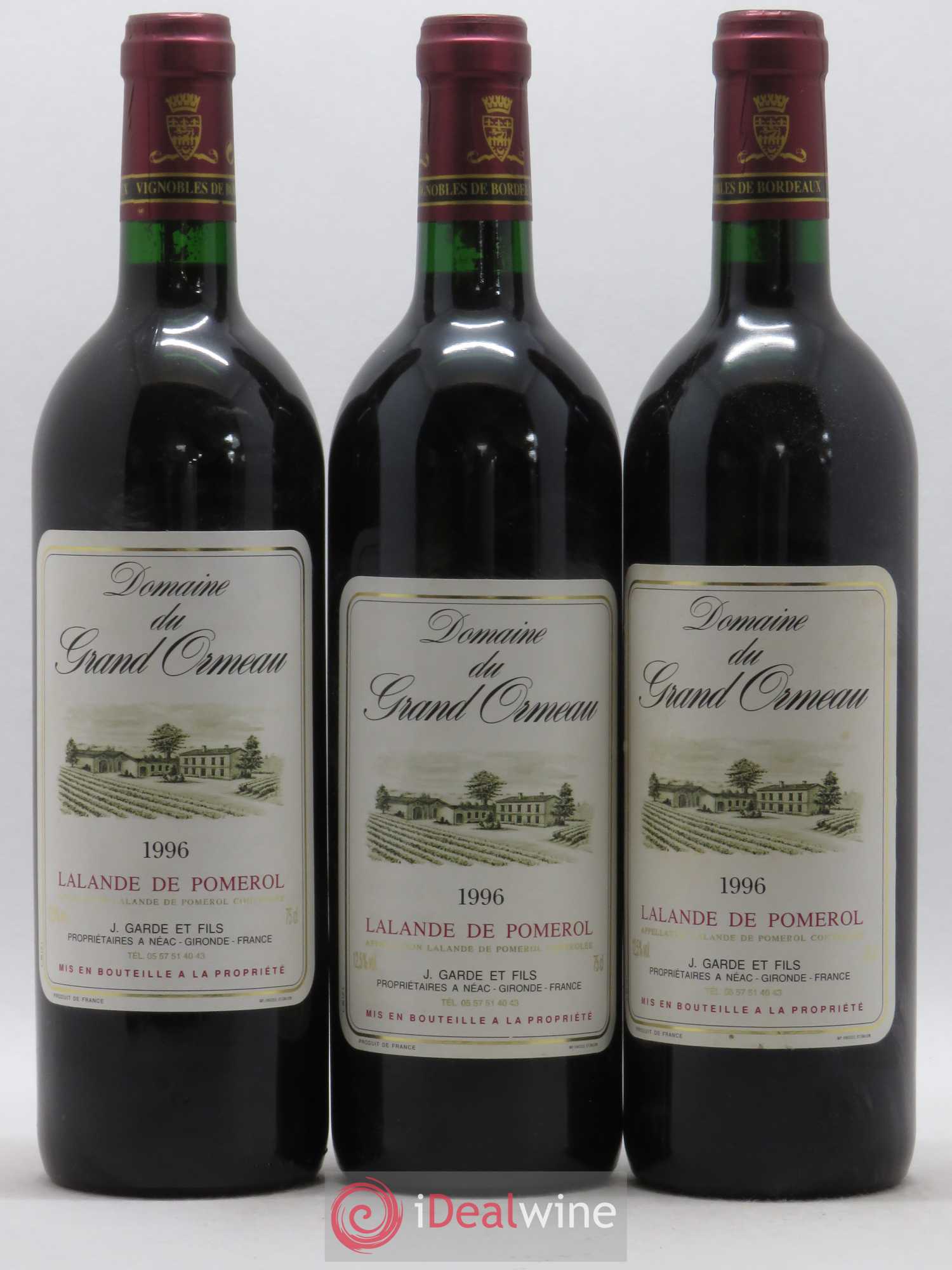 Lalande-de-Pomerol Domaine Grand Ormeau 1996 - Posten von 6 Flaschen - 2