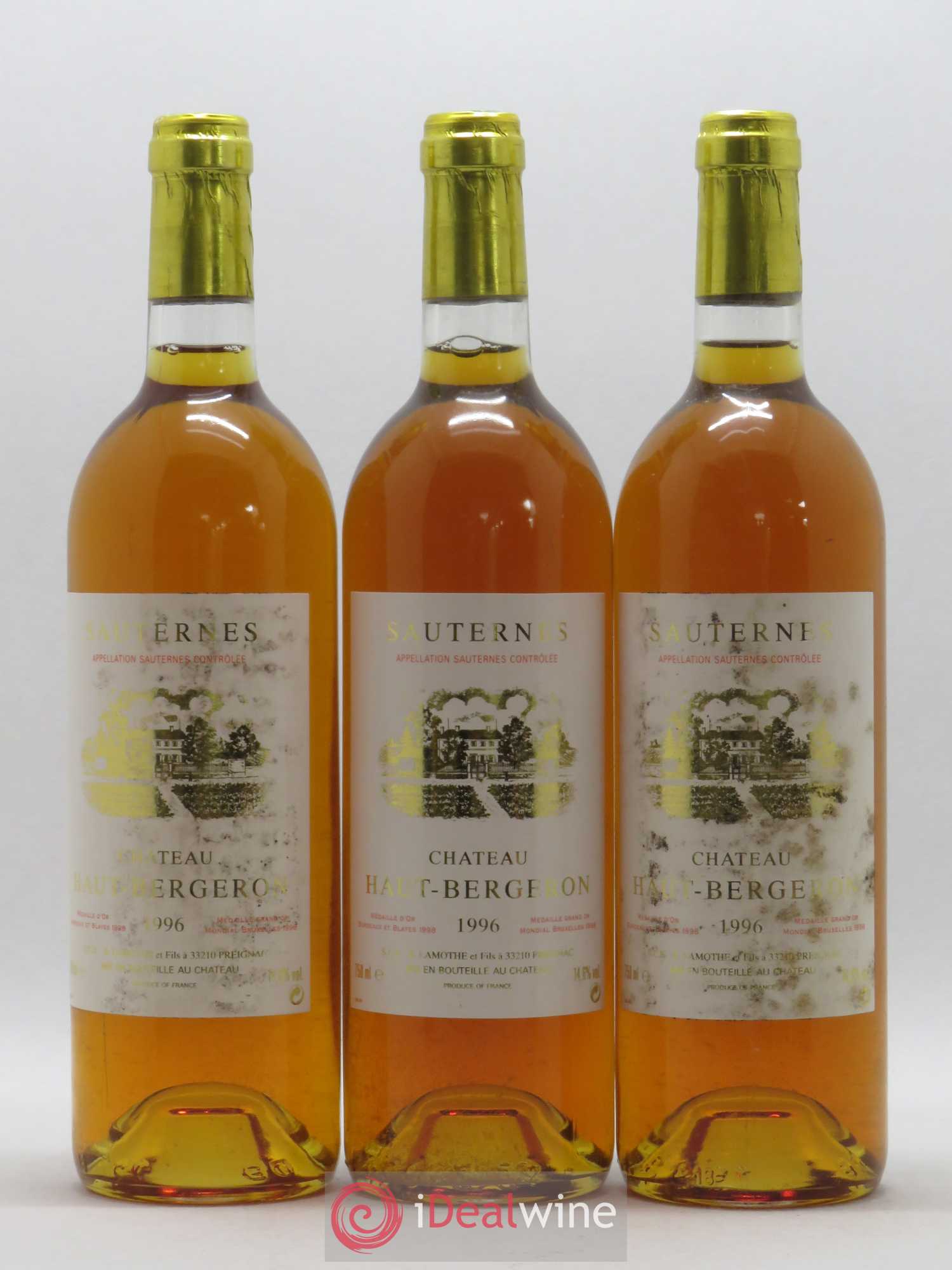 Château Haut-Bergeron 1996 - Lotto di 3 bottiglie - 0