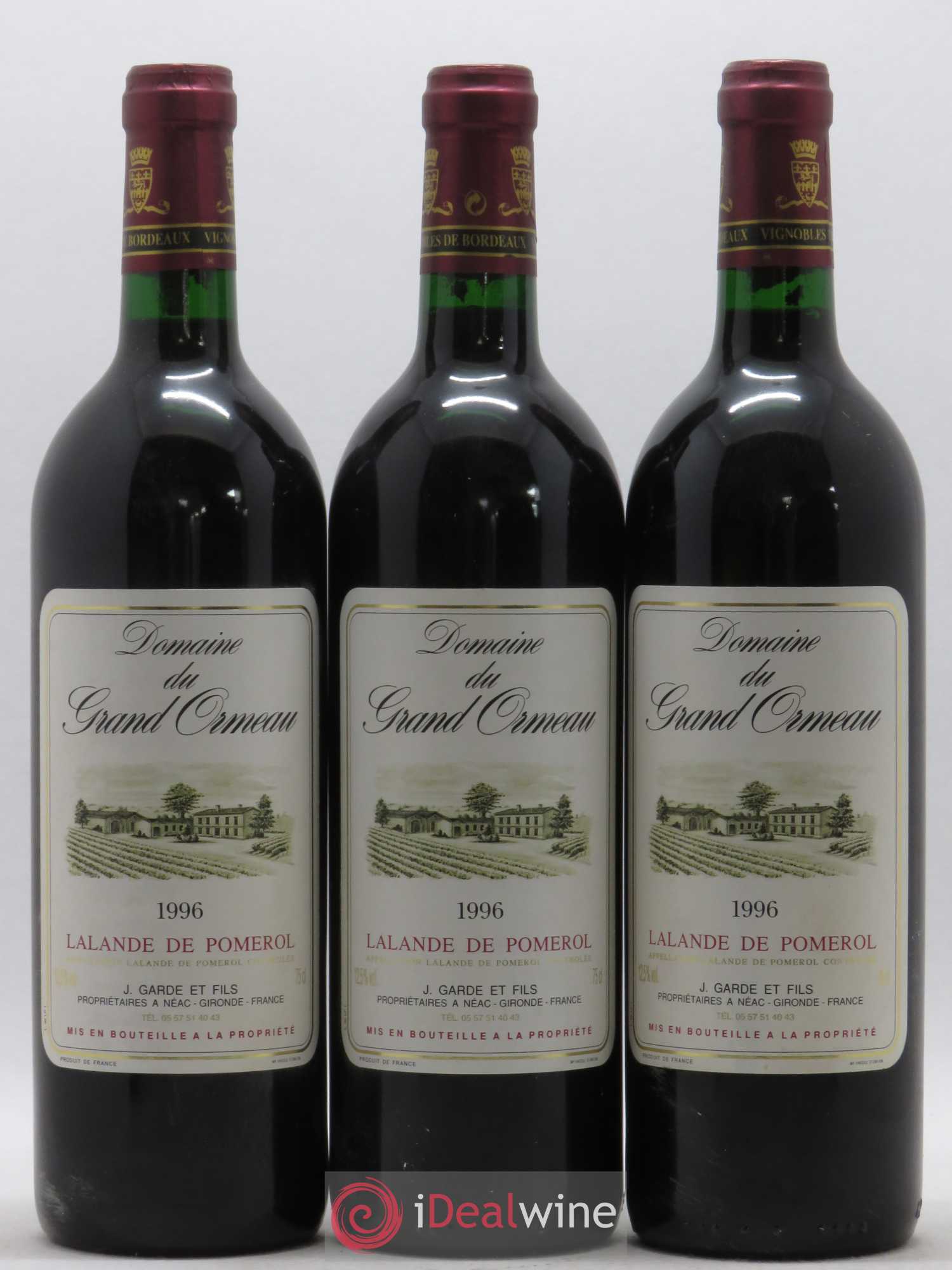 Lalande-de-Pomerol Domaine Grand Ormeau 1996 - Posten von 12 Flaschen - 2