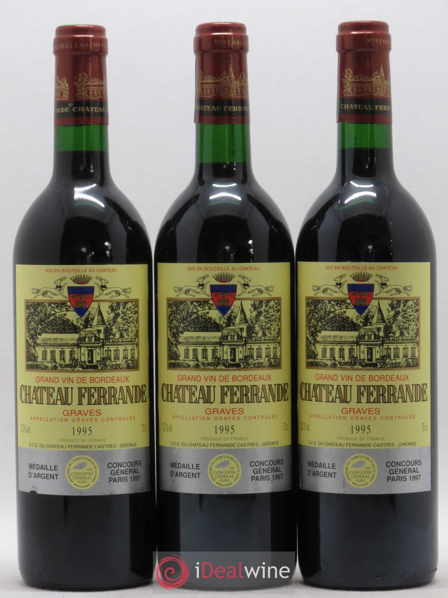 Château Ferrande 1995 - Lot de 3 bouteilles - 0