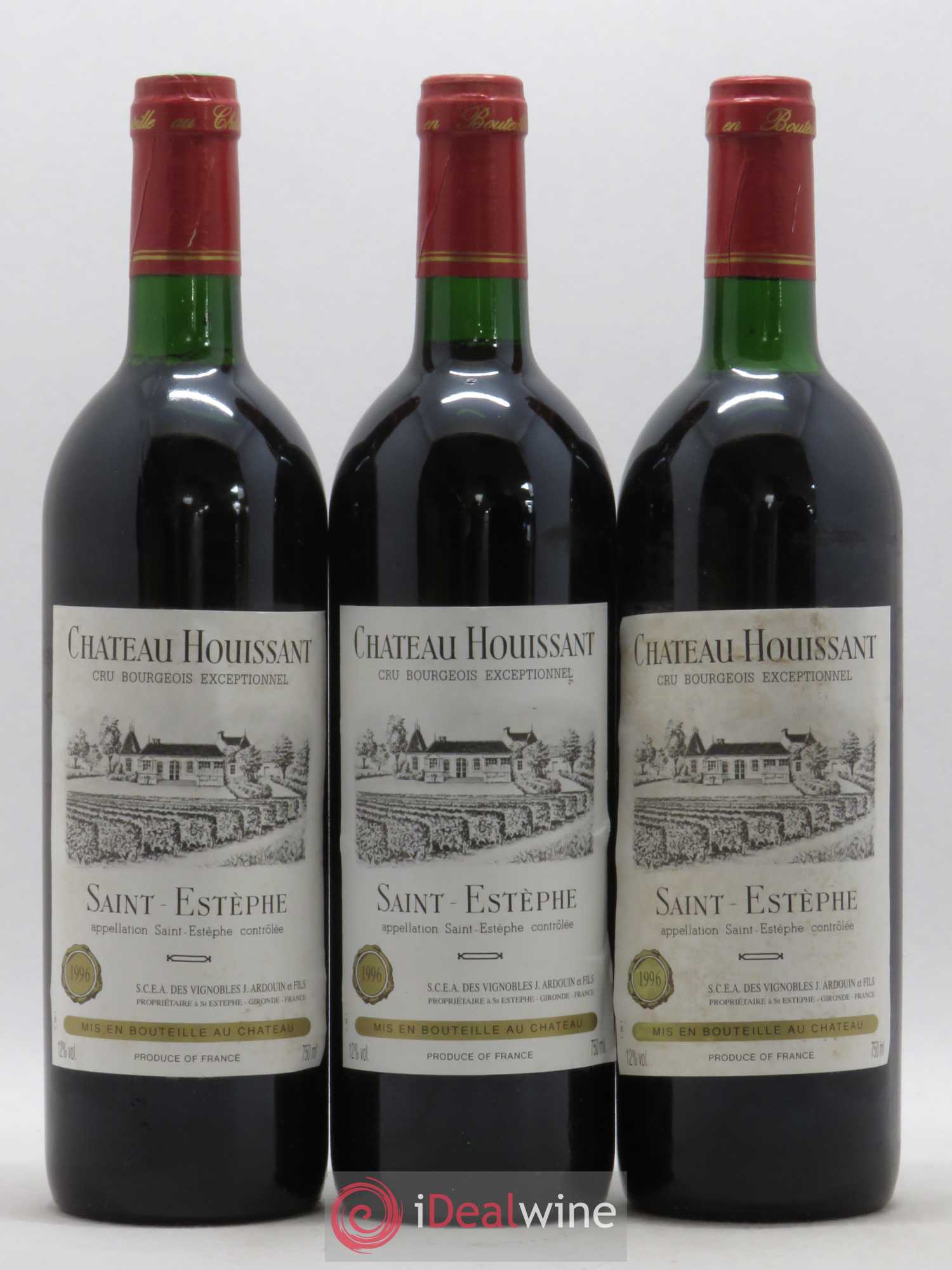 Saint-Estèphe Château Houissant 1996 - Lot de 3 bouteilles - 0
