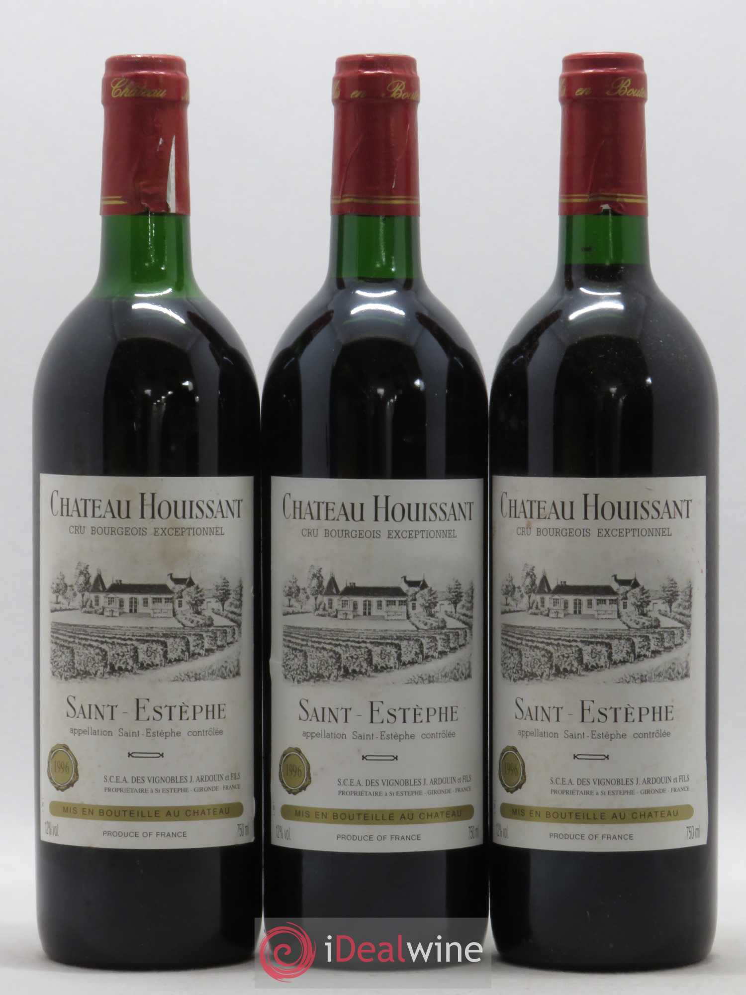 Saint-Estèphe Château Houissant 1996 - Lot de 3 bouteilles - 0