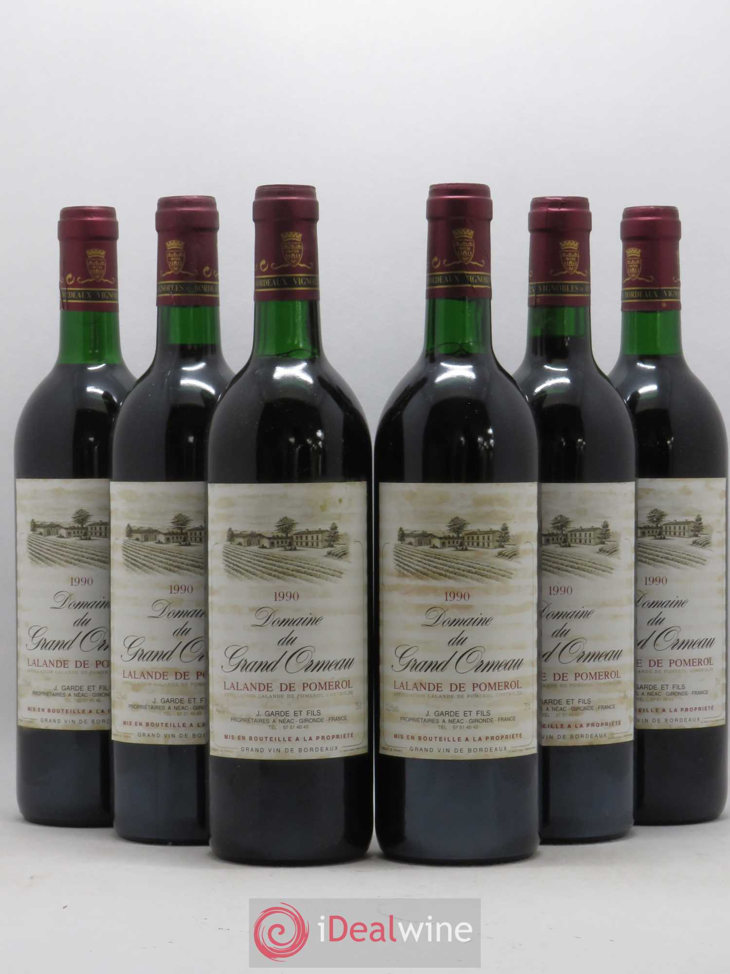 Lalande-de-Pomerol Domaine Grand Ormeau 1990 - Posten von 6 Flaschen - 0