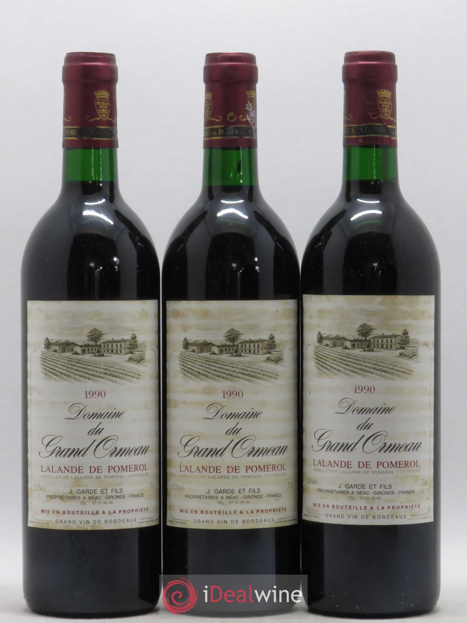 Lalande-de-Pomerol Domaine Grand Ormeau 1990 - Posten von 3 Flaschen - 0