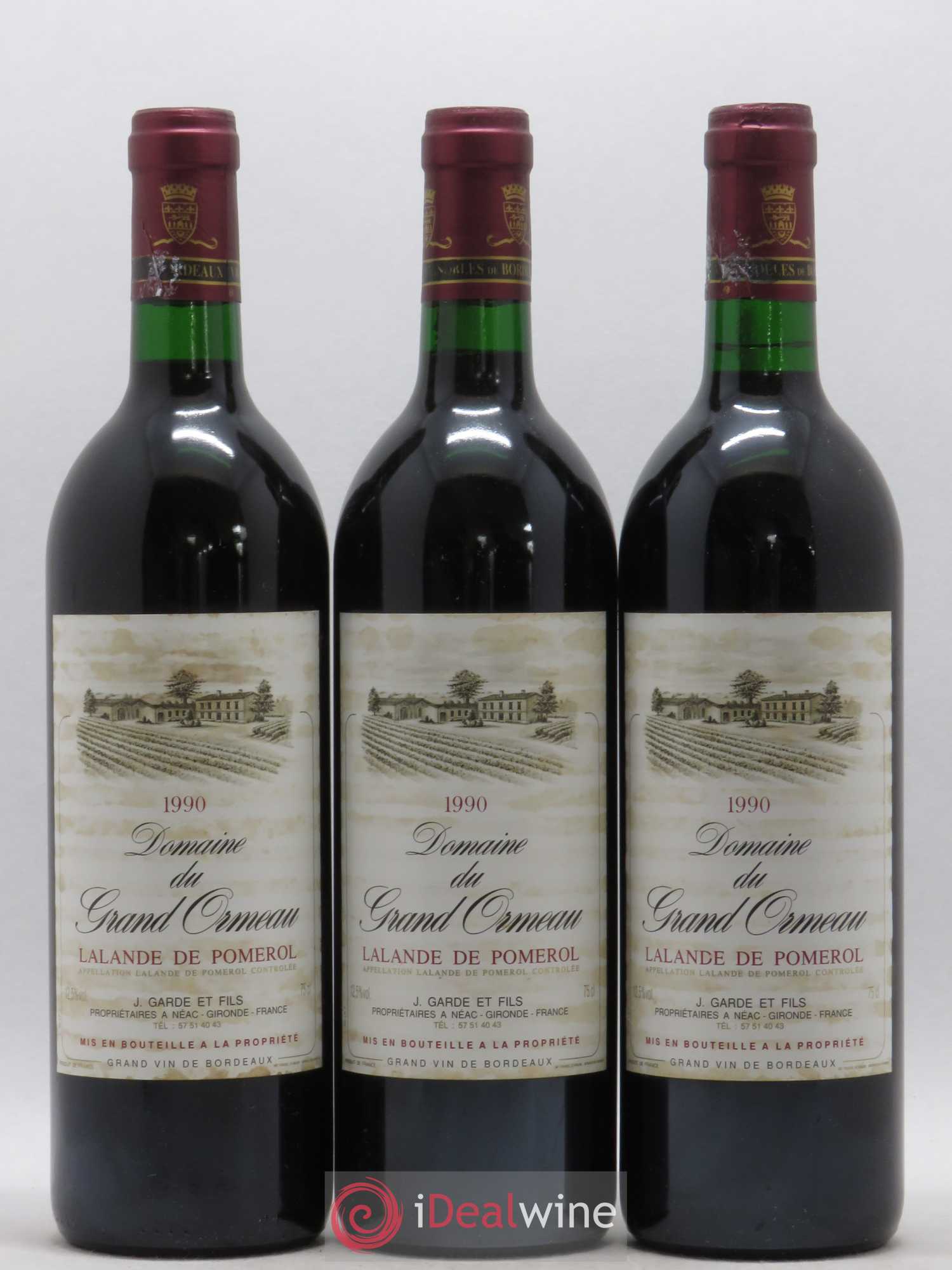 Lalande-de-Pomerol Domaine Grand Ormeau 1990 - Posten von 3 Flaschen - 0