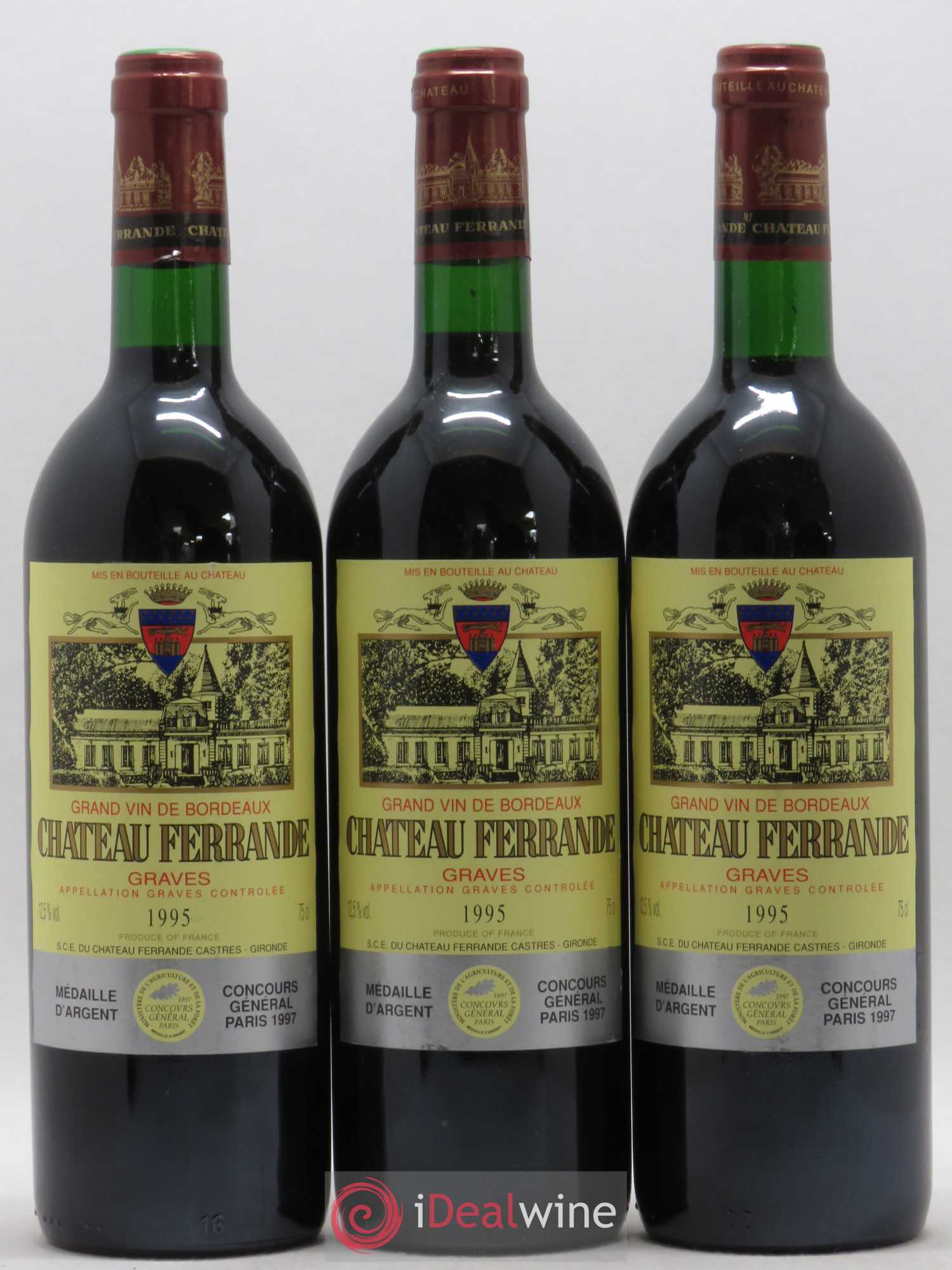 Château Ferrande 1995 - Lot de 3 bouteilles - 0