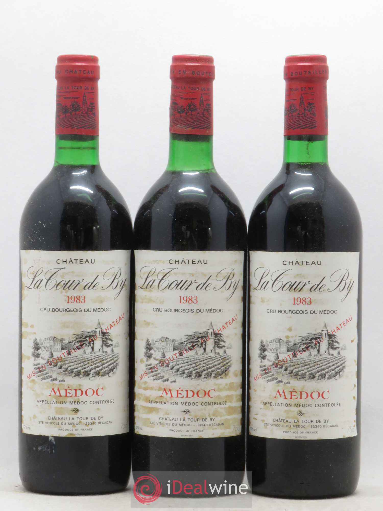 Château La Tour de By Cru Bourgeois 1983 - Lot de 3 bouteilles - 0