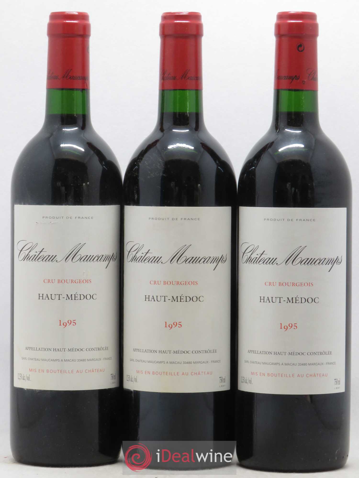Château Maucamps Cru Bourgeois 1995 - Lot de 3 bouteilles - 0