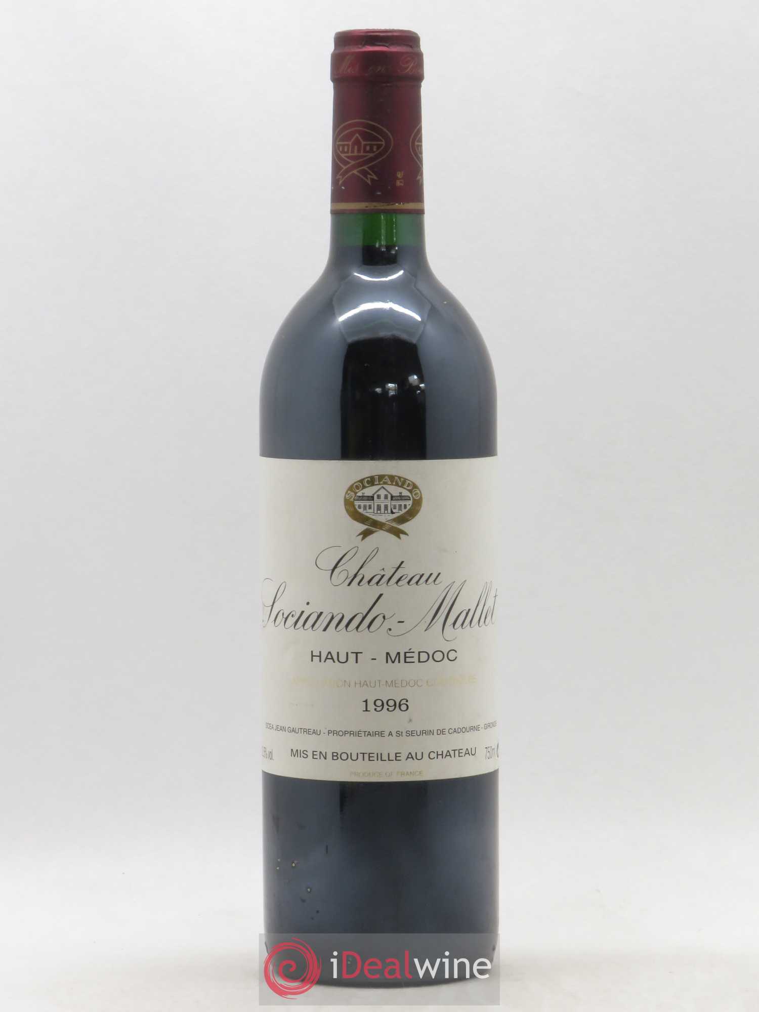 Château Sociando Mallet 1996 - Lot de 1 bouteille - 0