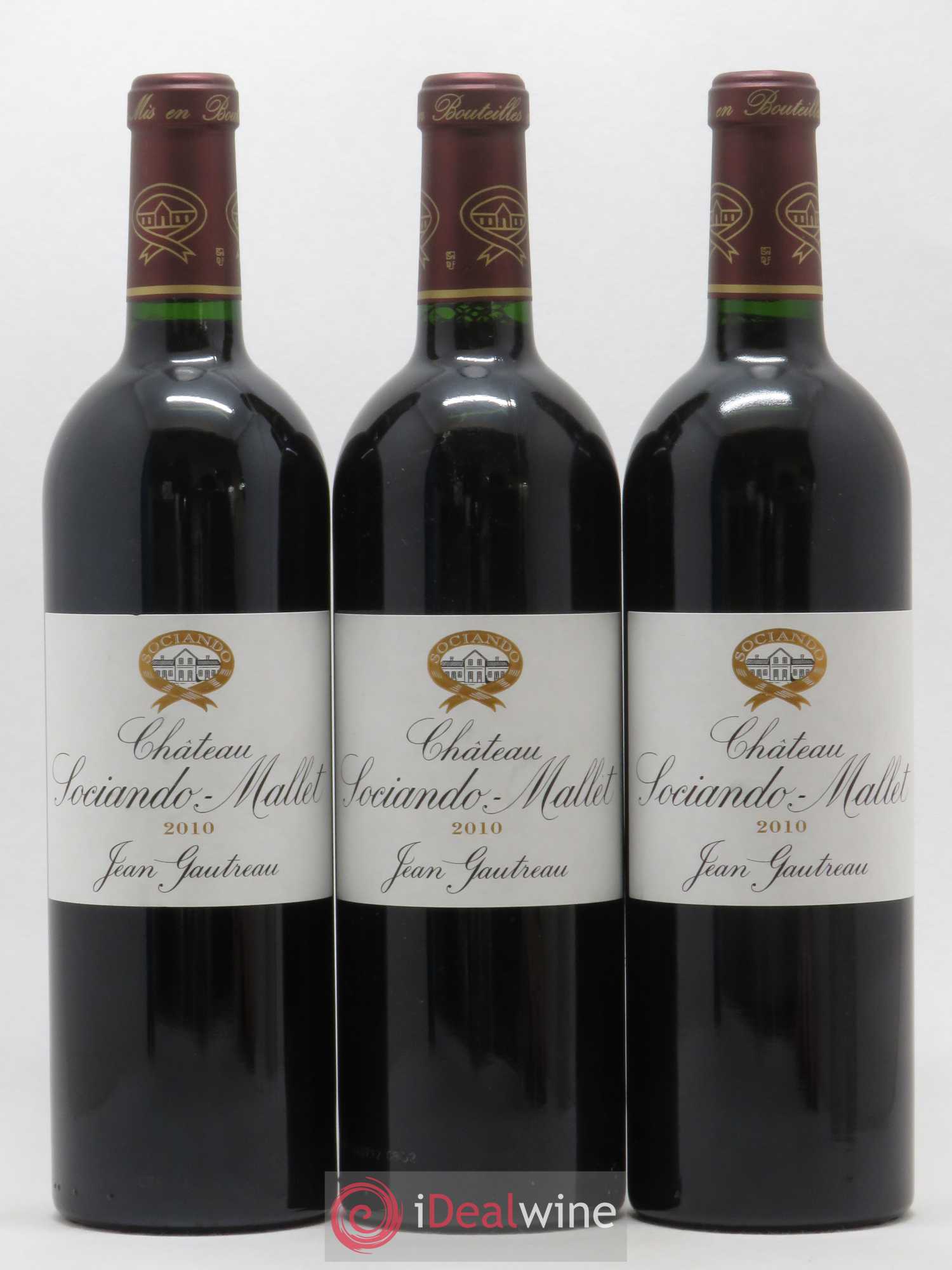 Château Sociando Mallet 2010 - Lot de 3 bouteilles - 0