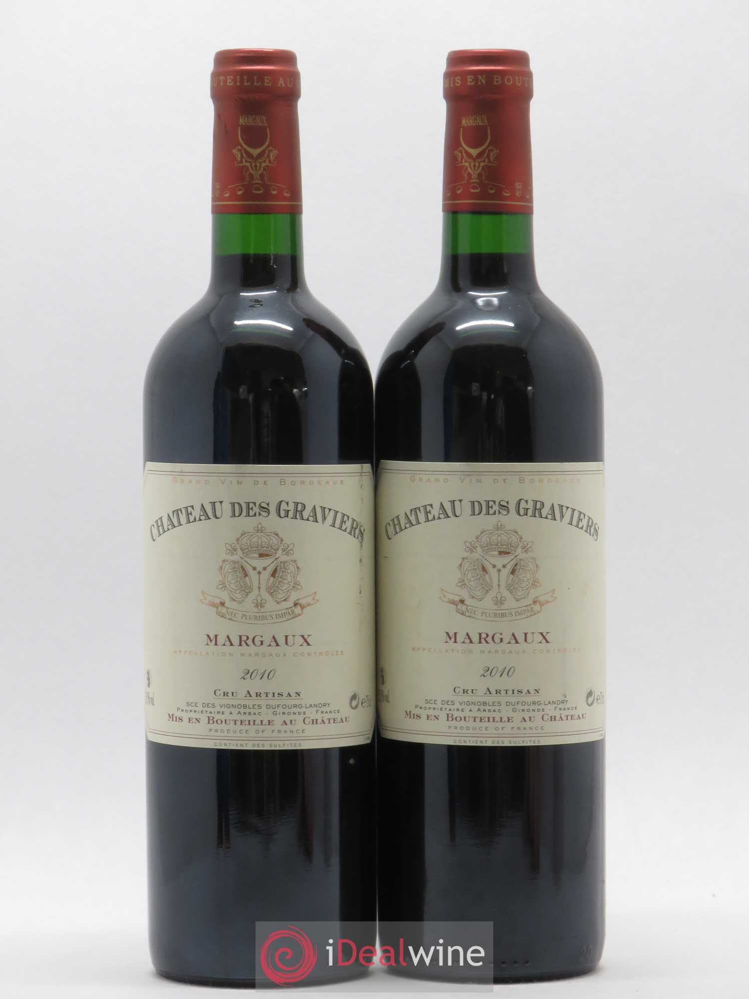 Bordeaux Margaux Château des Graviers 2010 - Lot de 2 bouteilles - 0