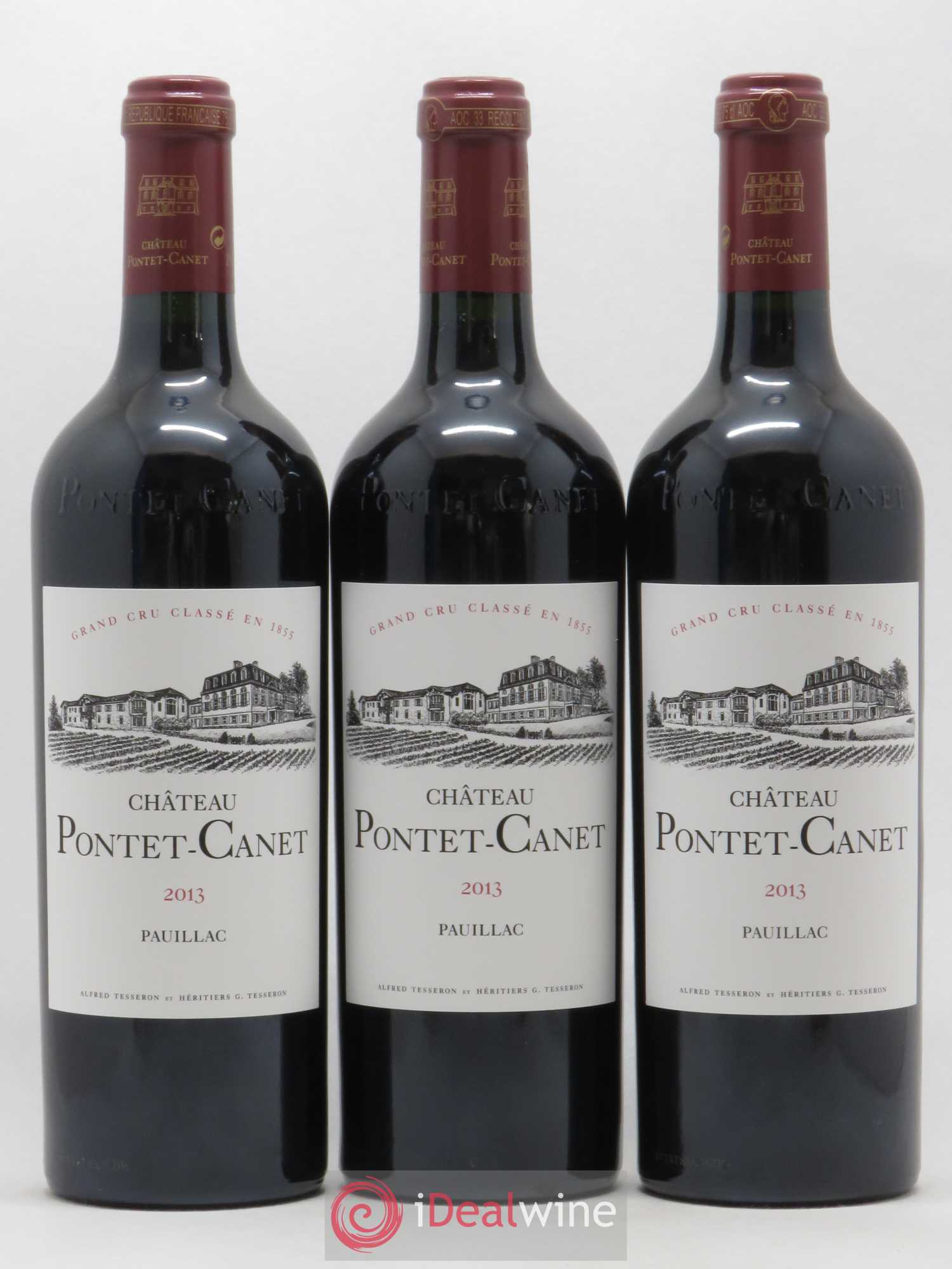 Château Pontet Canet 5ème Grand Cru Classé 2013 - Lot de 3 bouteilles - 0