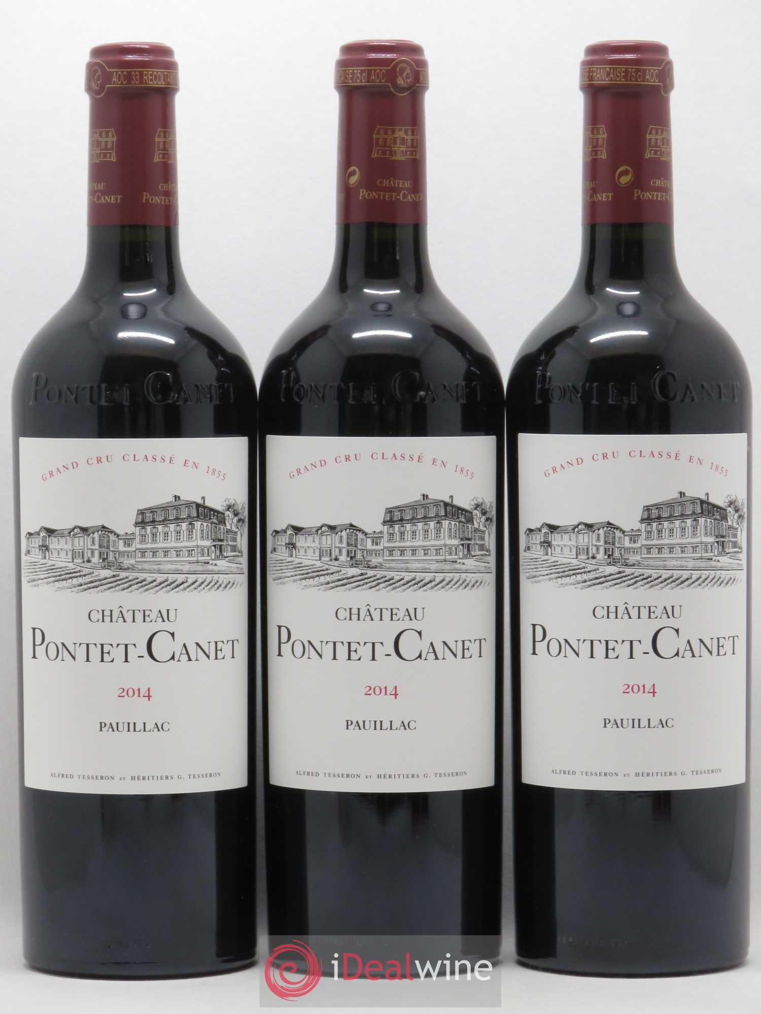 Château Pontet Canet 5ème Grand Cru Classé 2014 - Lot de 3 bouteilles - 0