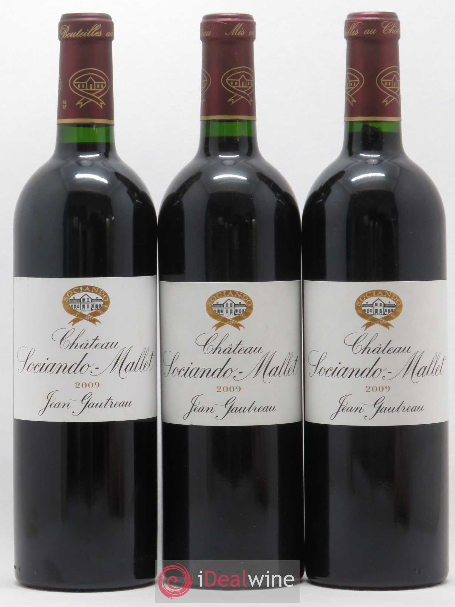 Château Sociando Mallet 2009 - Lot de 3 bouteilles - 0