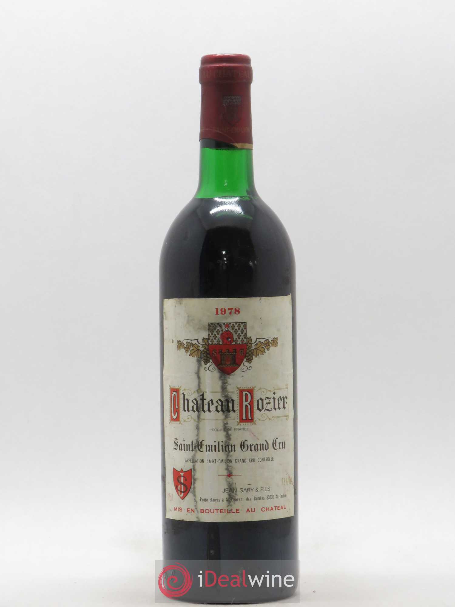 Saint-Émilion Grand Cru Château Rozier 1978 - Lot de 1 bouteille - 0