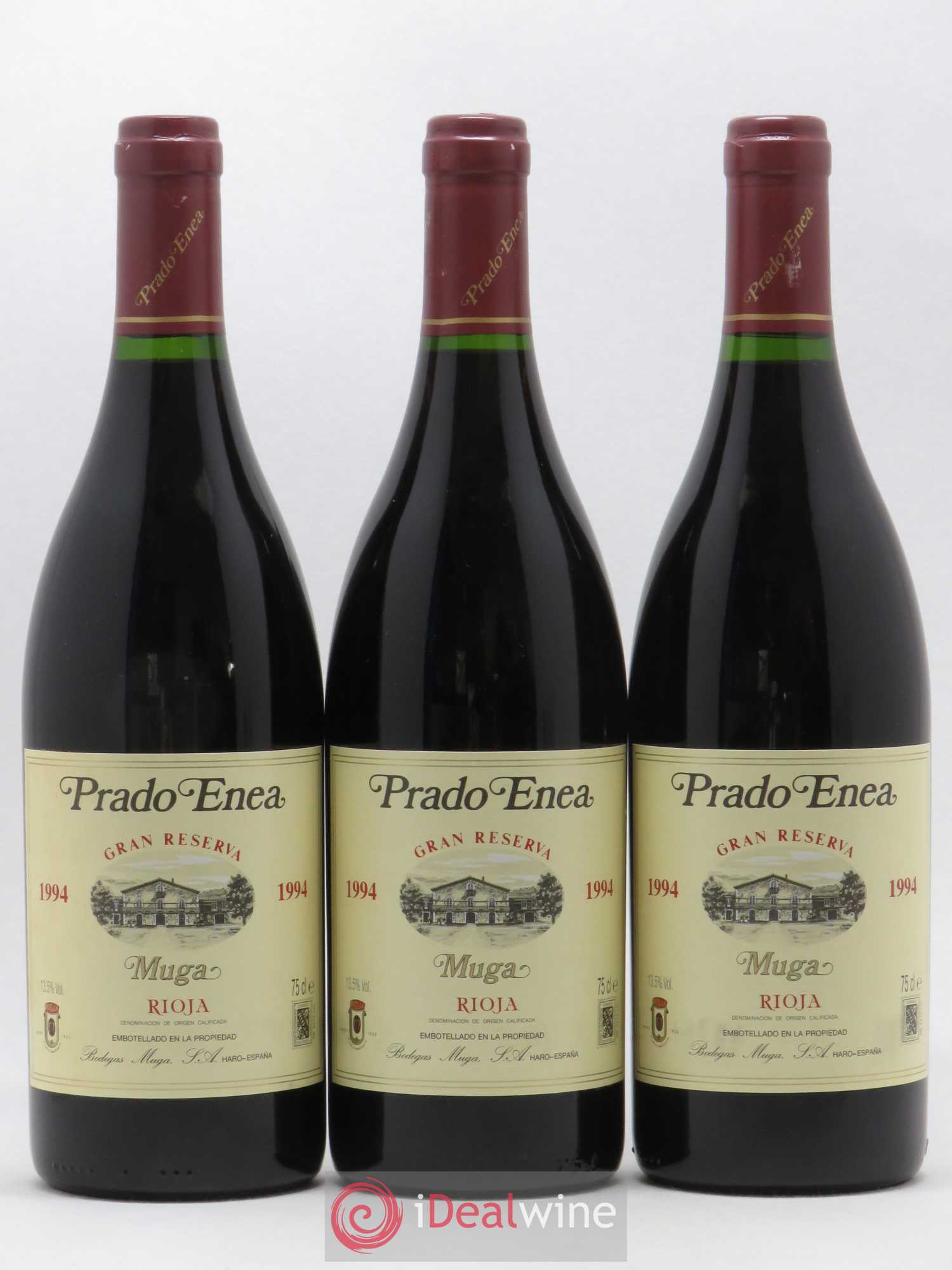 Rioja DOCA Gran Reserva Muga Prado Enea 1994 - Lot de 3 bouteilles - 0