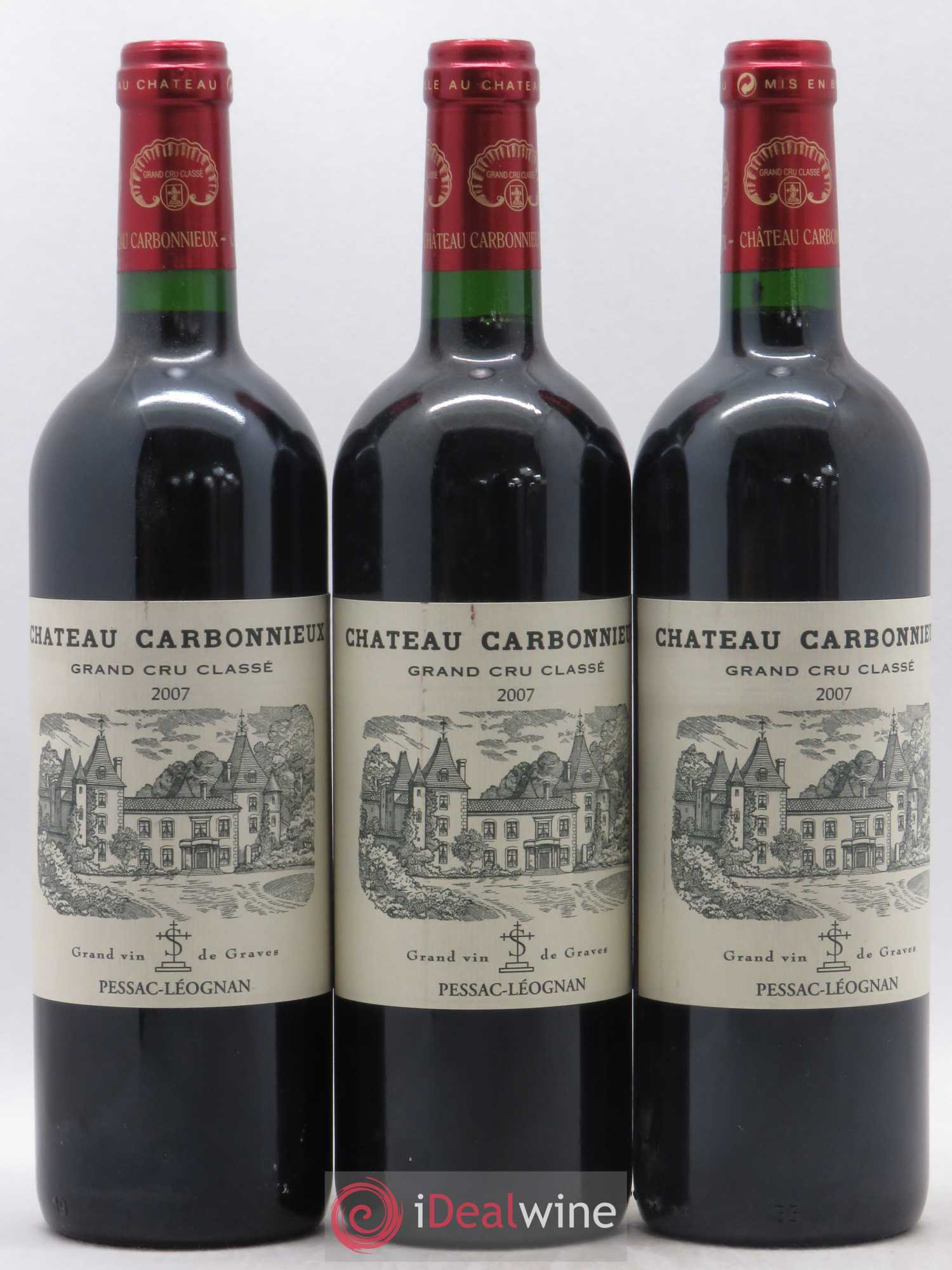 Château Carbonnieux Cru Classé de Graves 2007 - Lot de 3 bouteilles - 0