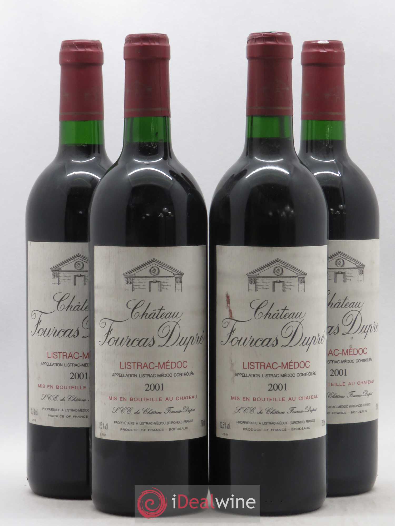 Château Fourcas Dupré 2001 - Lot de 4 bouteilles - 0