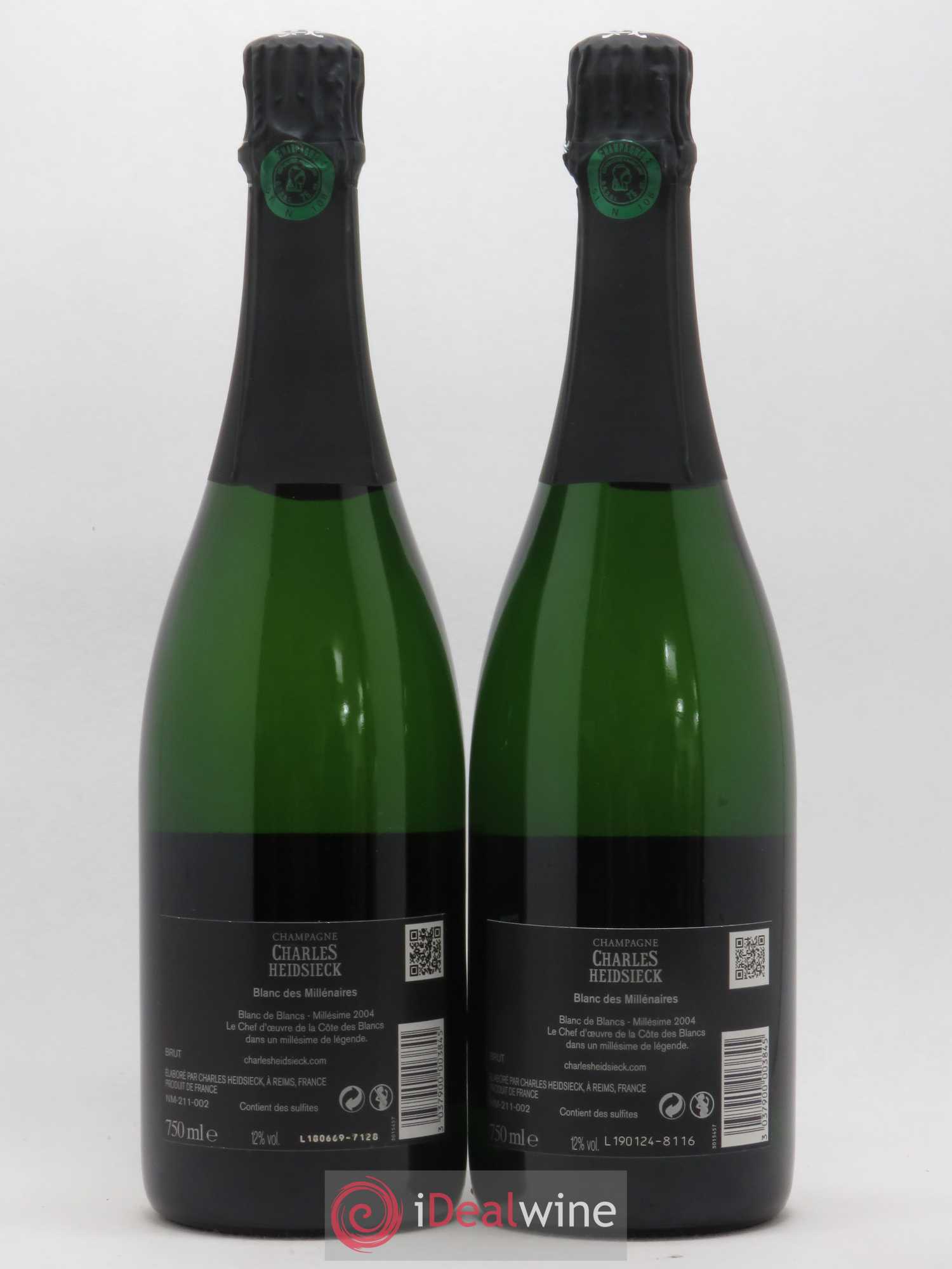 Blanc de Blancs Blanc des Millénaires Brut Charles Heidsieck 2004 - Lot de 2 bouteilles - 1