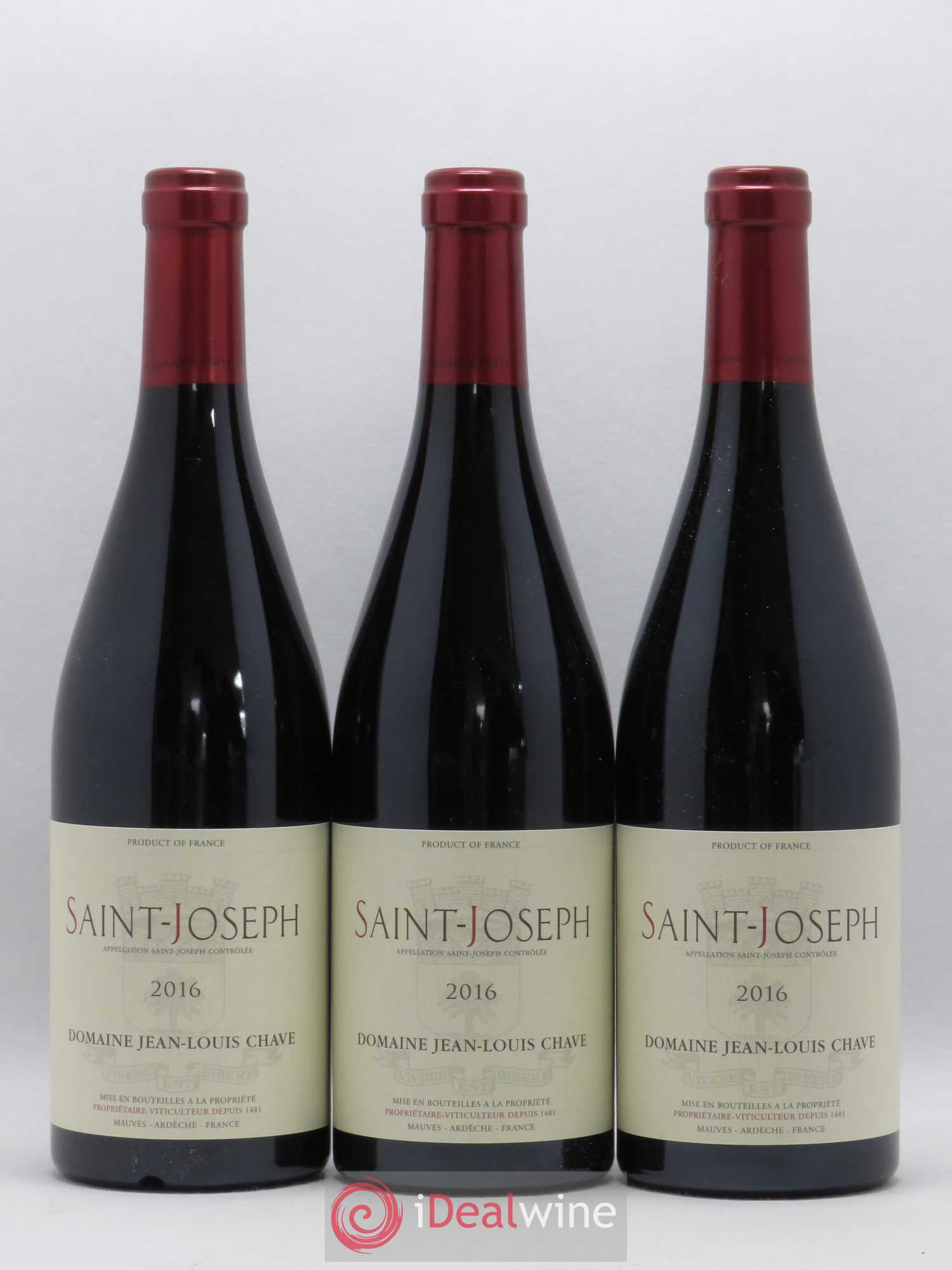 Saint-Joseph Jean-Louis Chave 2016 - Lot de 3 bouteilles - 0