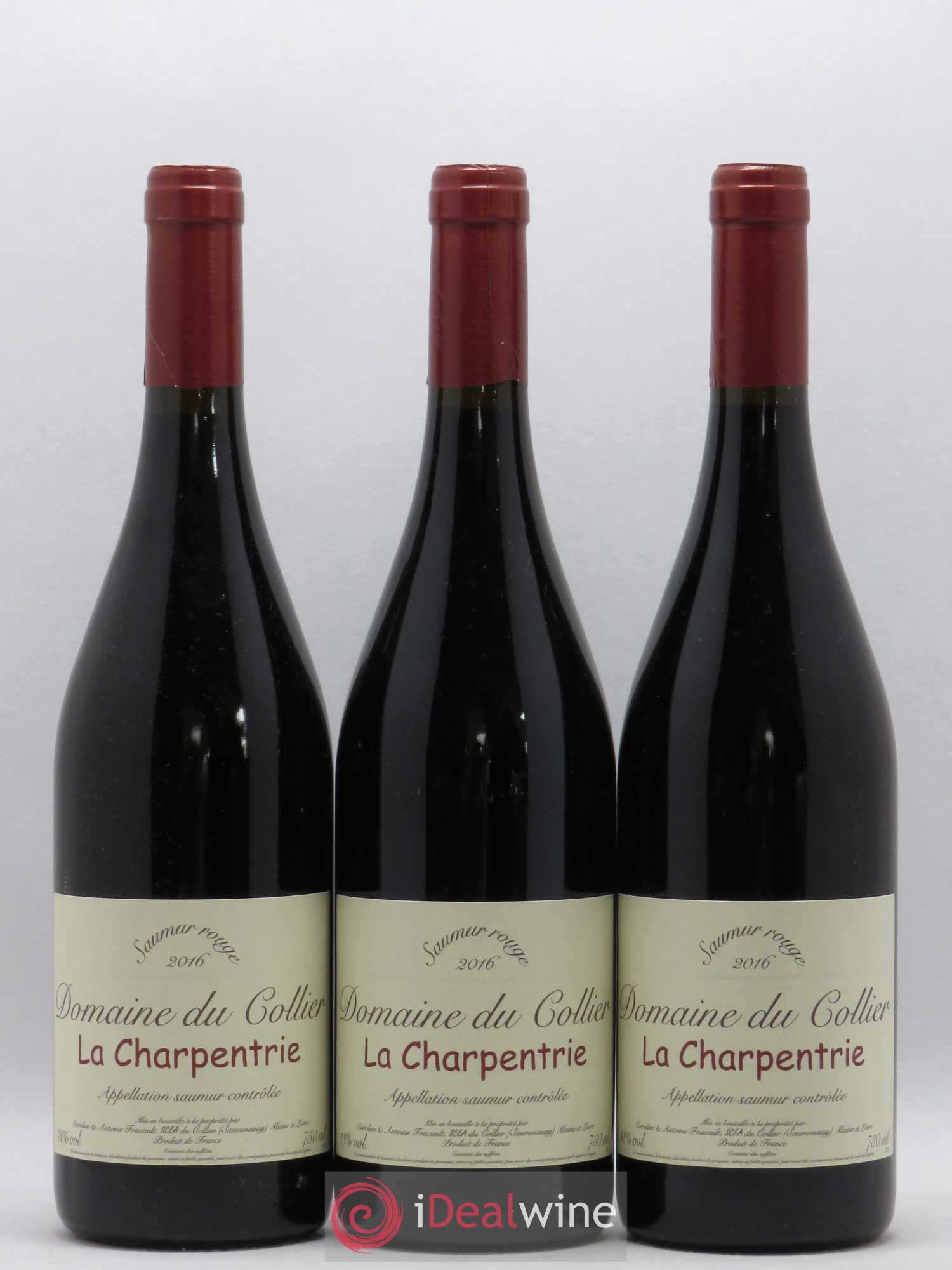 Saumur La Charpentrie Domaine du Collier 2016 - Lot de 3 bouteilles - 0