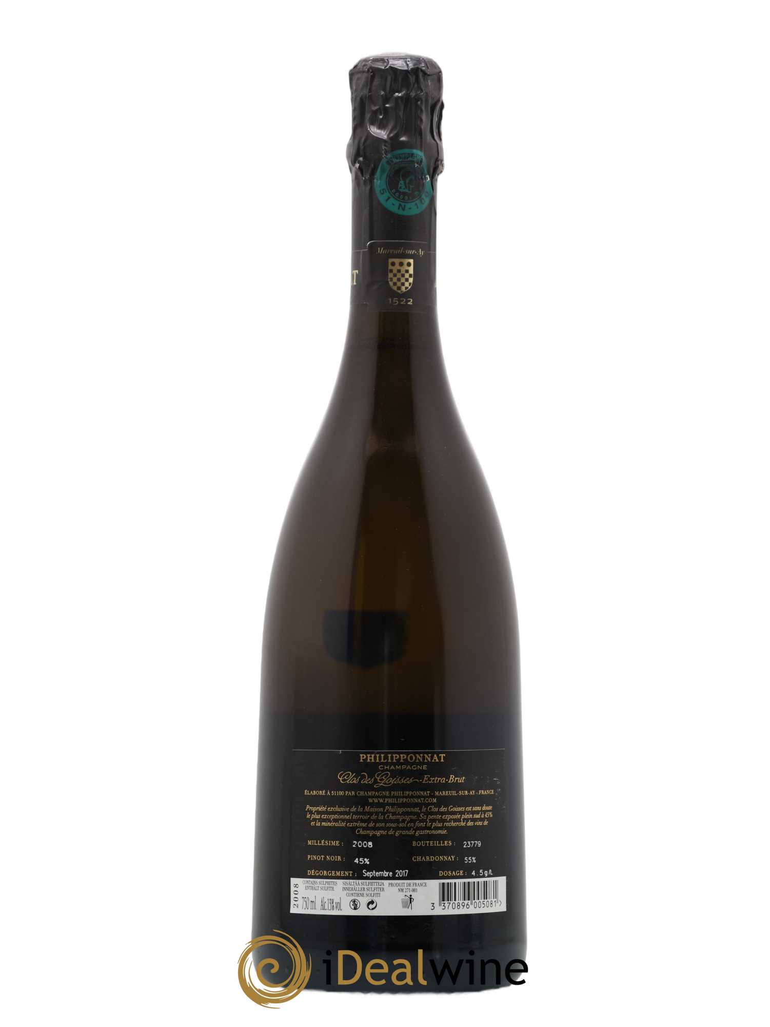 Clos des Goisses Philipponnat 2008 - Lot de 1 bouteille - 2