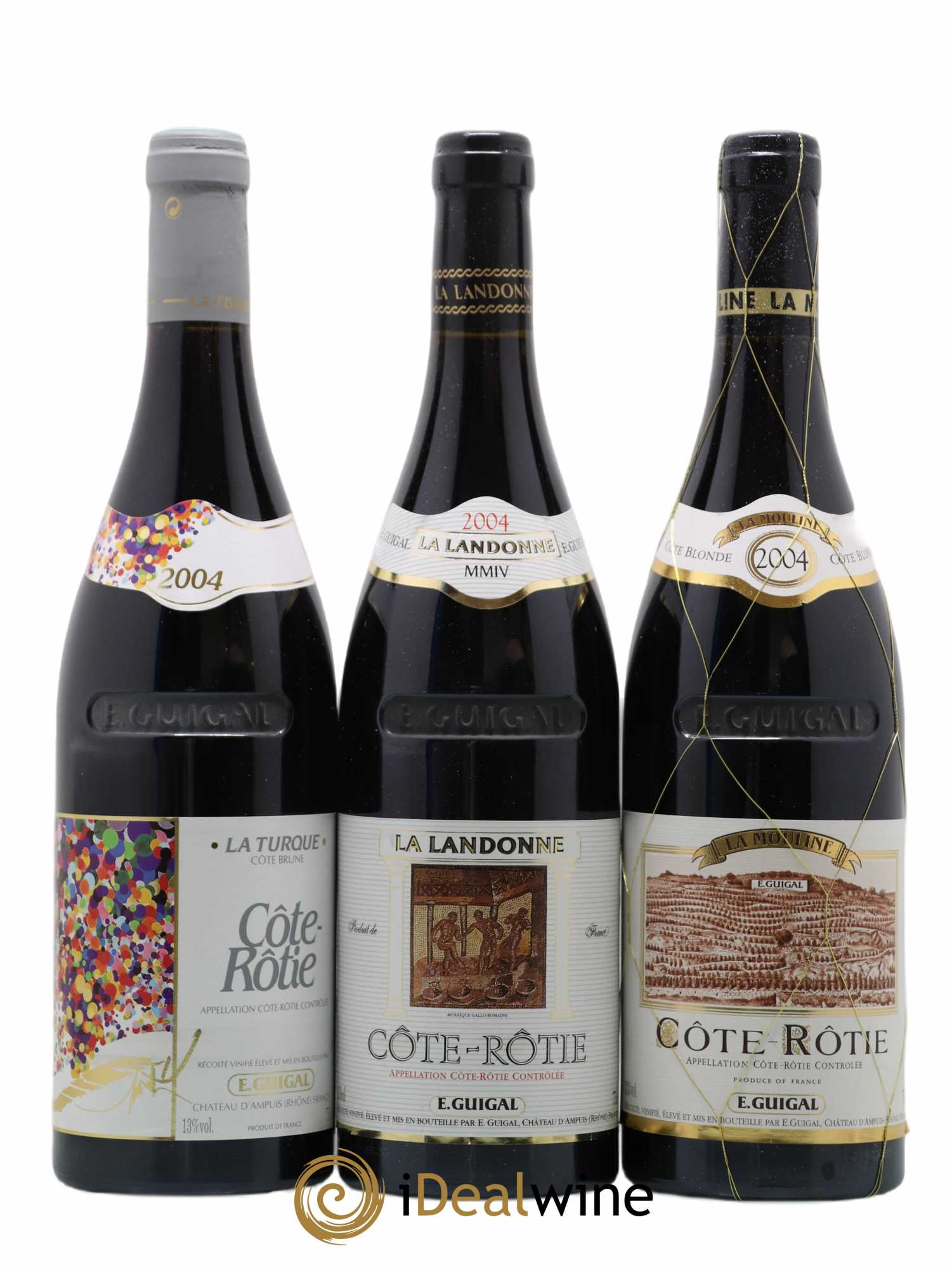 Côte-Rôtie Guigal Trilogie La Turque - La Landonne - La Mouline 2004 - Lot de 3 bouteilles - 0